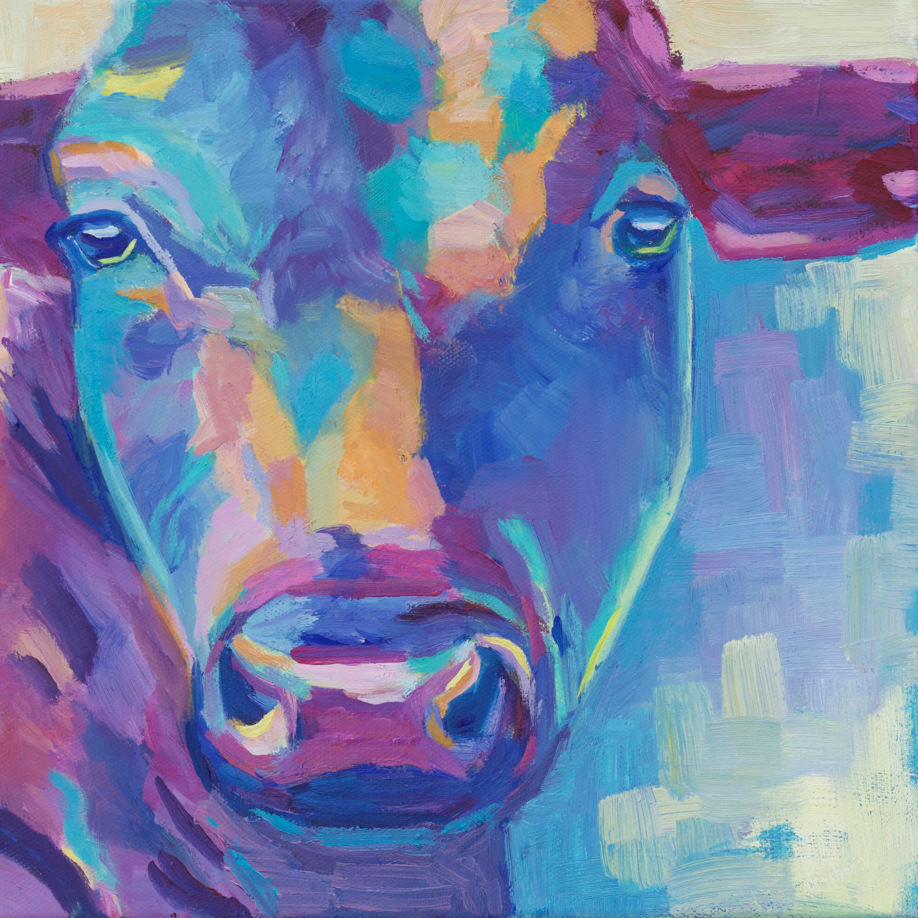 Gabrielaortiz cow expressionism art print painting k0radf