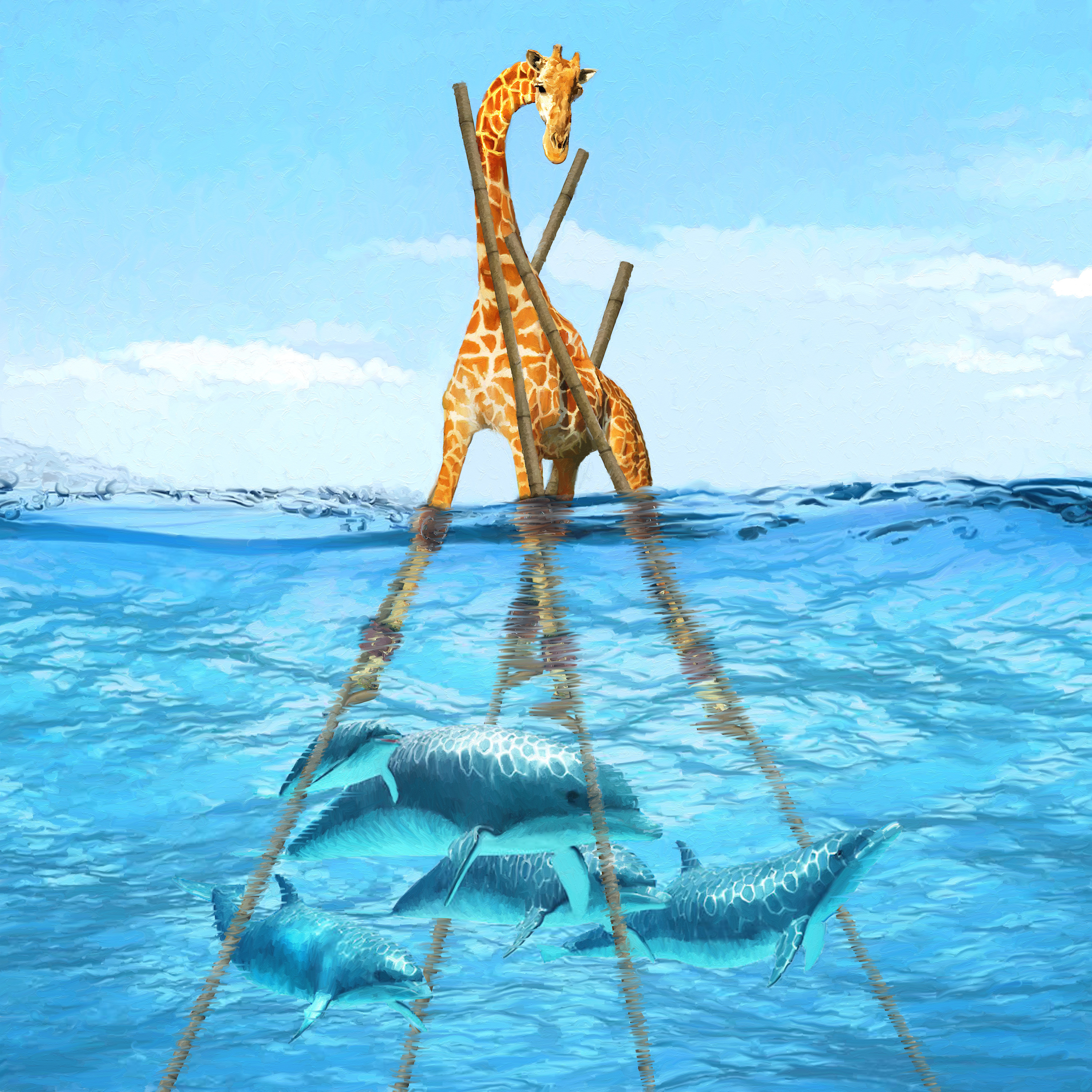 The giraffe and the dolphins bjbbaq