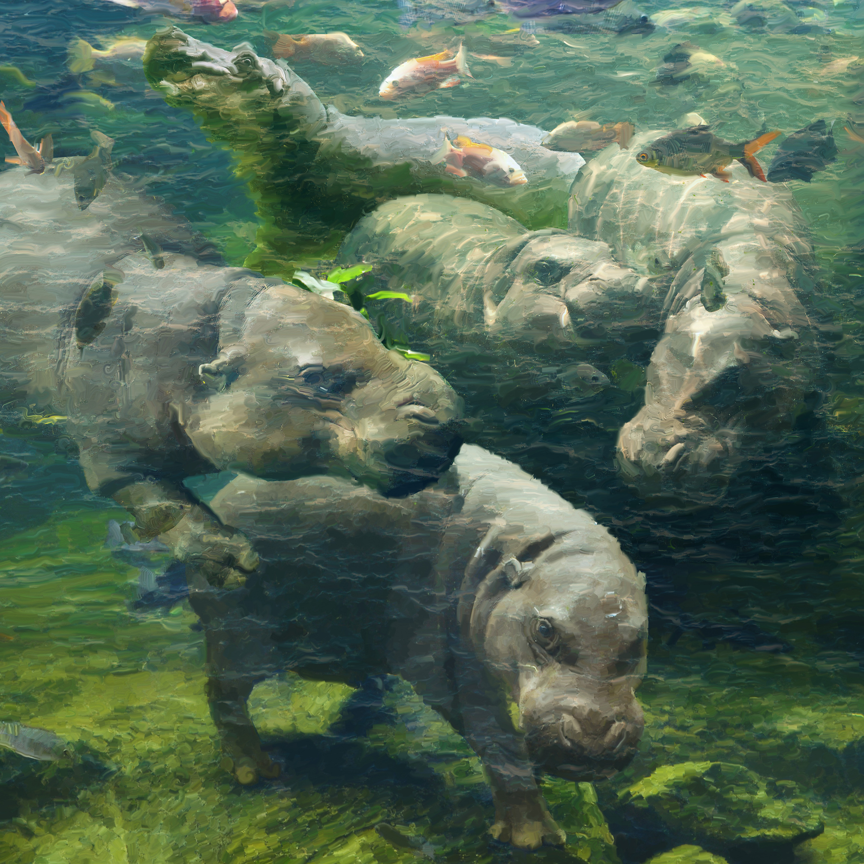 Water ballet hippos xaunzw