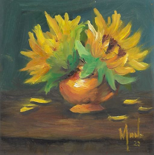 Sunflowers on copper pot2 nso1wg