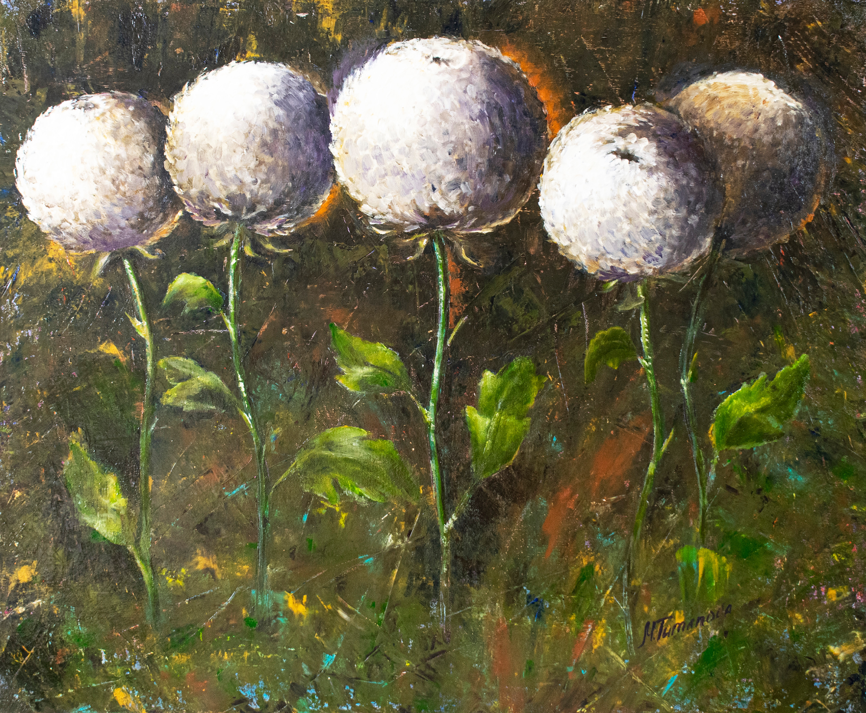 Mariya tumanova   chysanthemums original oil on canvas 24x30 print rueowz
