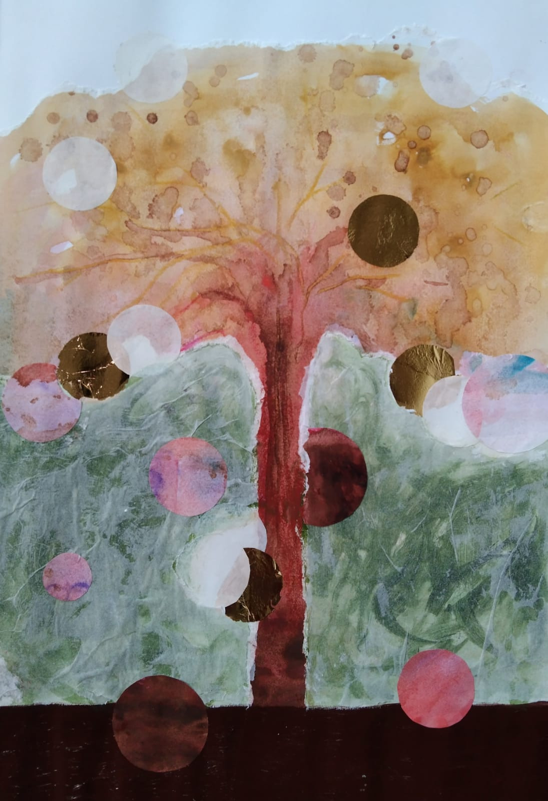 Collage work pk 935 landscape series 800 mix media .30x42cm e9jgl2
