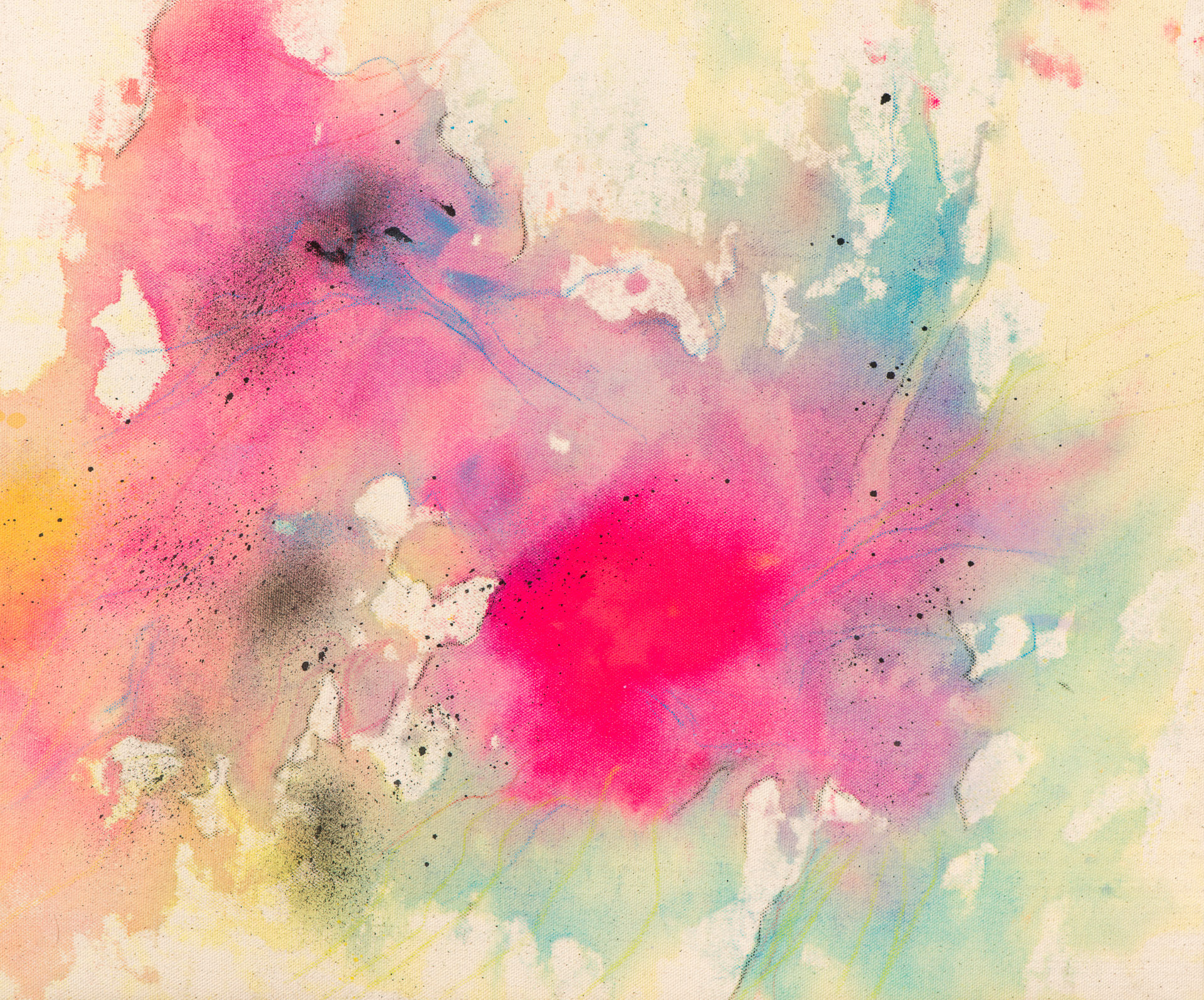 Heatwave 2022 acrylic ink aerosol conte crayon on raw canvas 50x60cm  950 butj8t