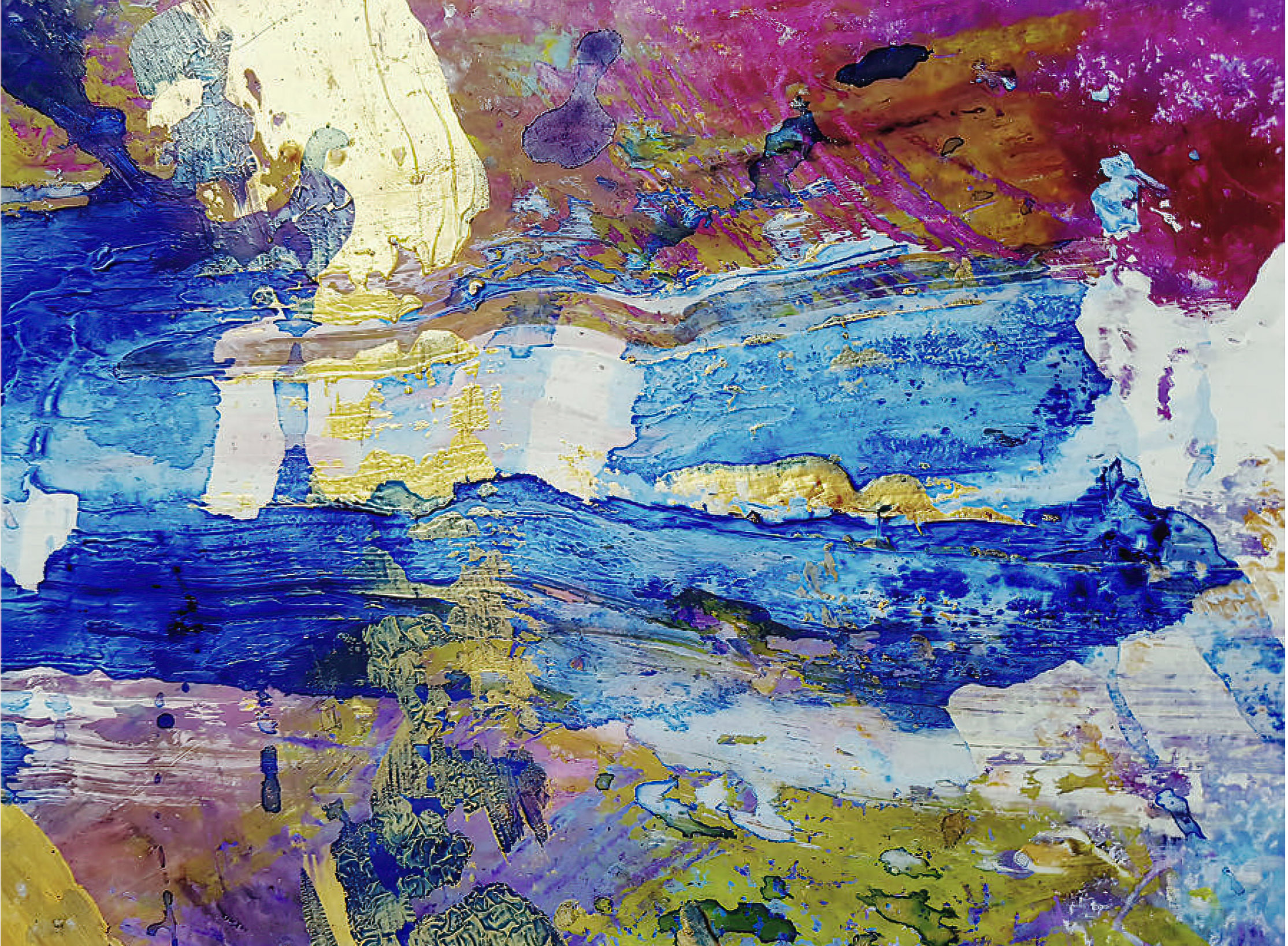 Waterfall at night 17x12 sm ab 110 o sm wstz94