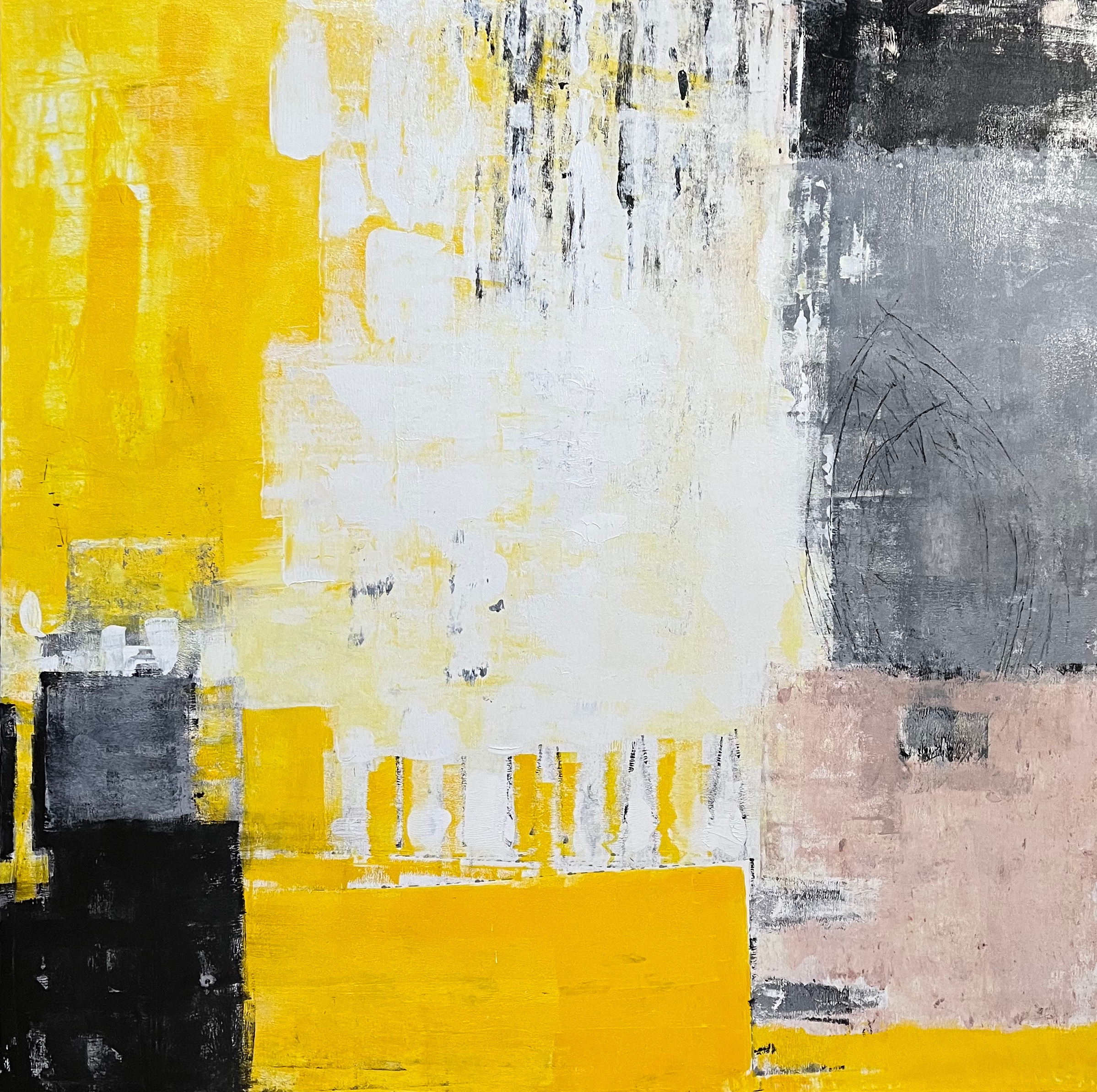 Rhapsody in yellow. acrylic on canvas 48x48 ntb2xi