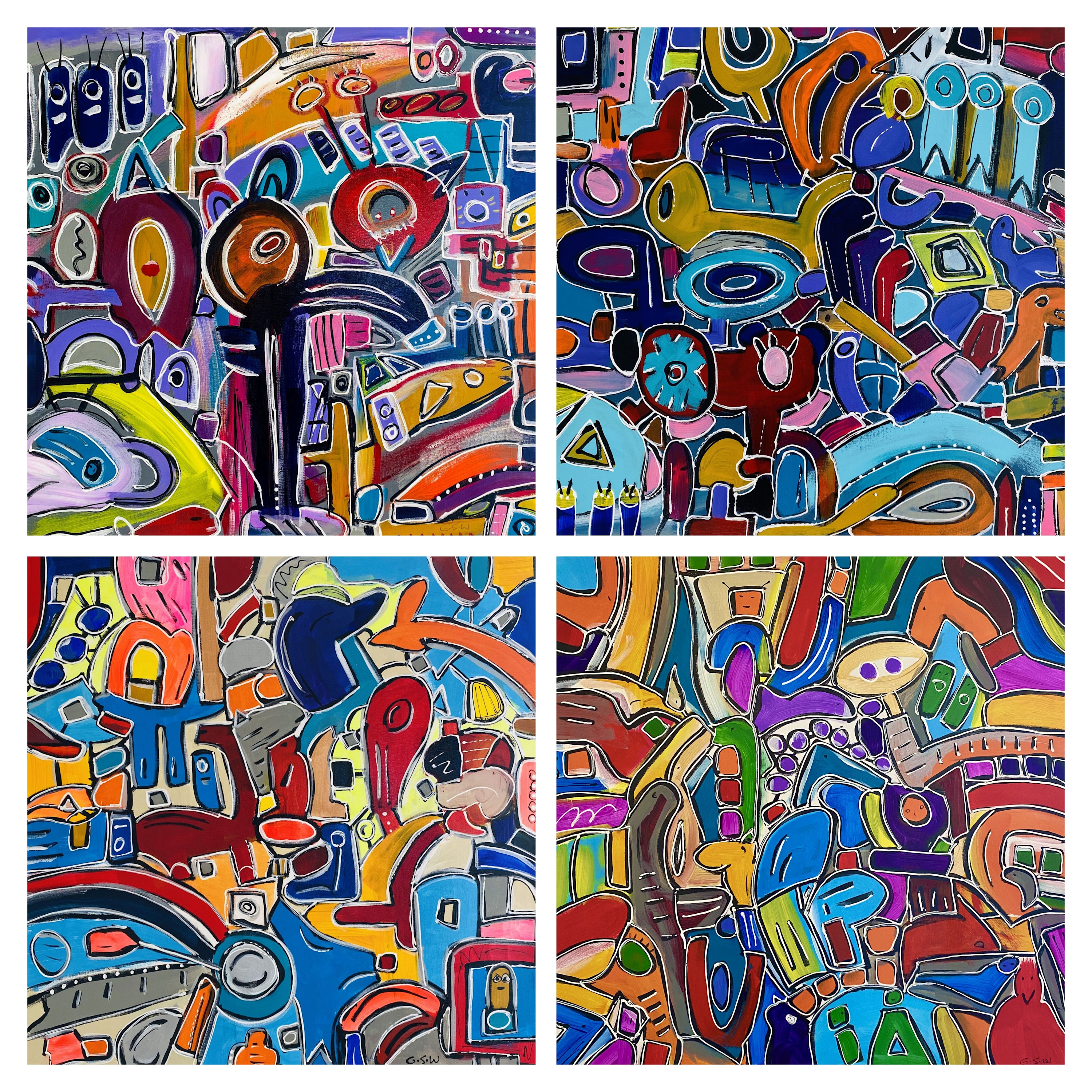 4 panel whimsical ypuyfn