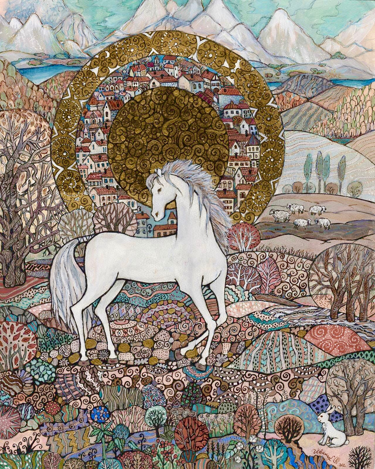 Snowy steed  horse okh  em ltr oi 5041 0 sm 16x20 0123 q5qk9t