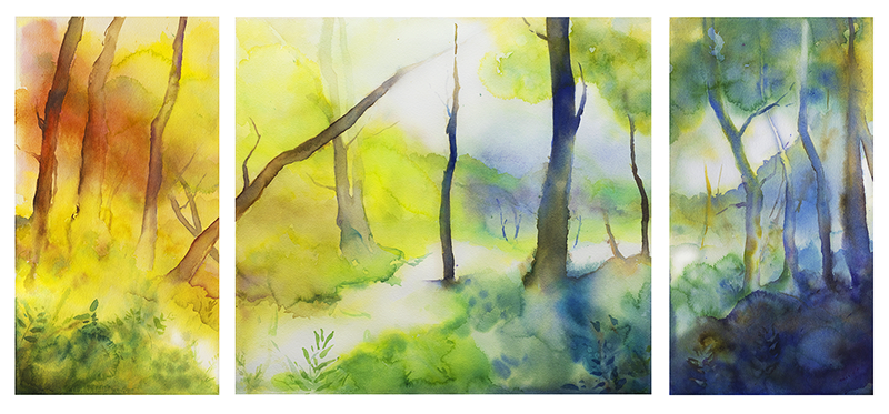Forest reverie triptych xzss8y