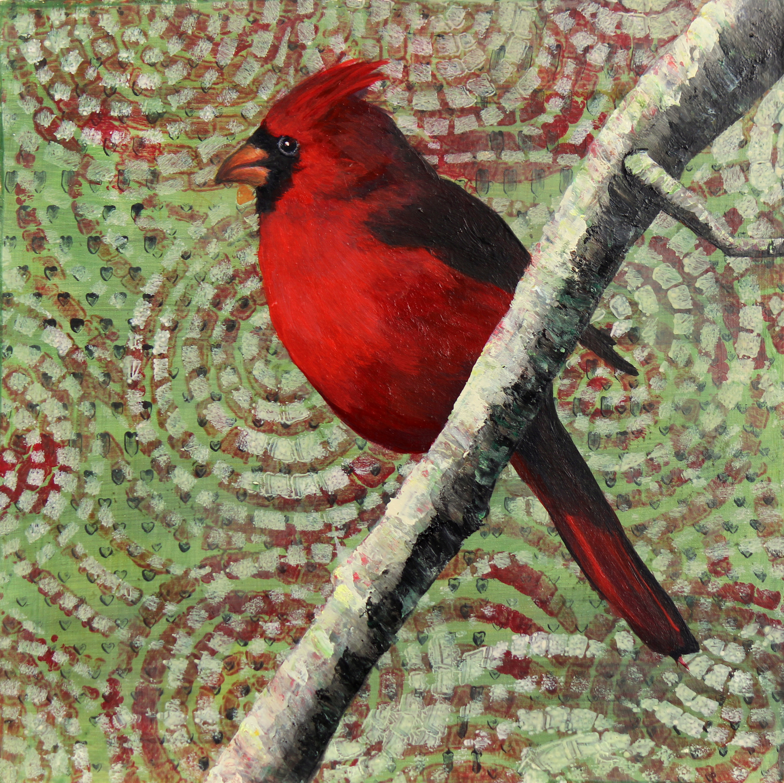 Lorelle carr   day 6 male cardinal 8 x 8 sold dim1kg