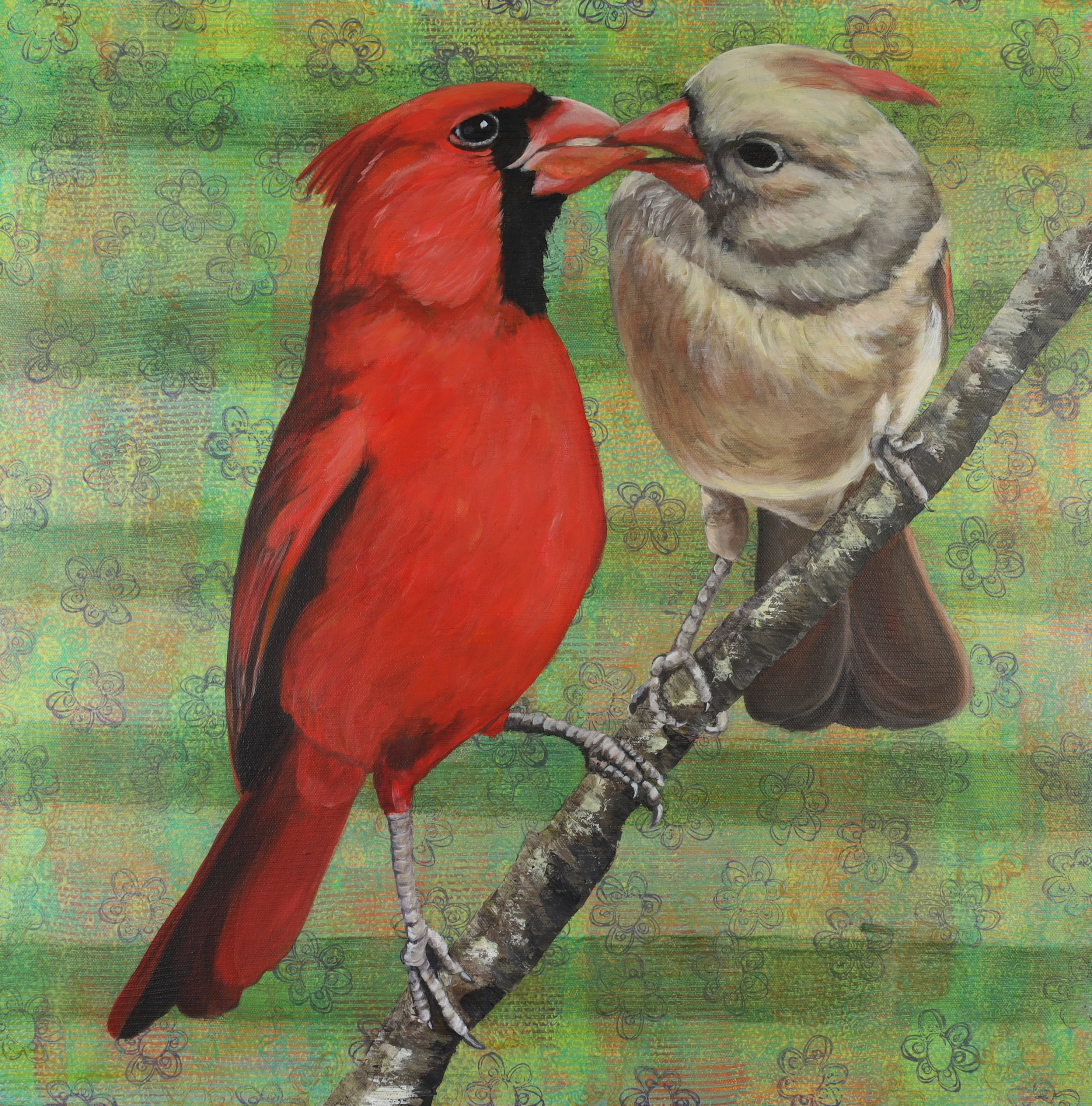 Lorelle carr   cardinal mr and mrs 24 x 24  1 100 hh47eg