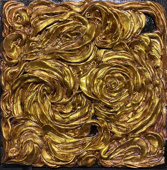 Orna floral sculpture 8x8 goldbronze metlc paint 140 ms 0252 o ueac7a