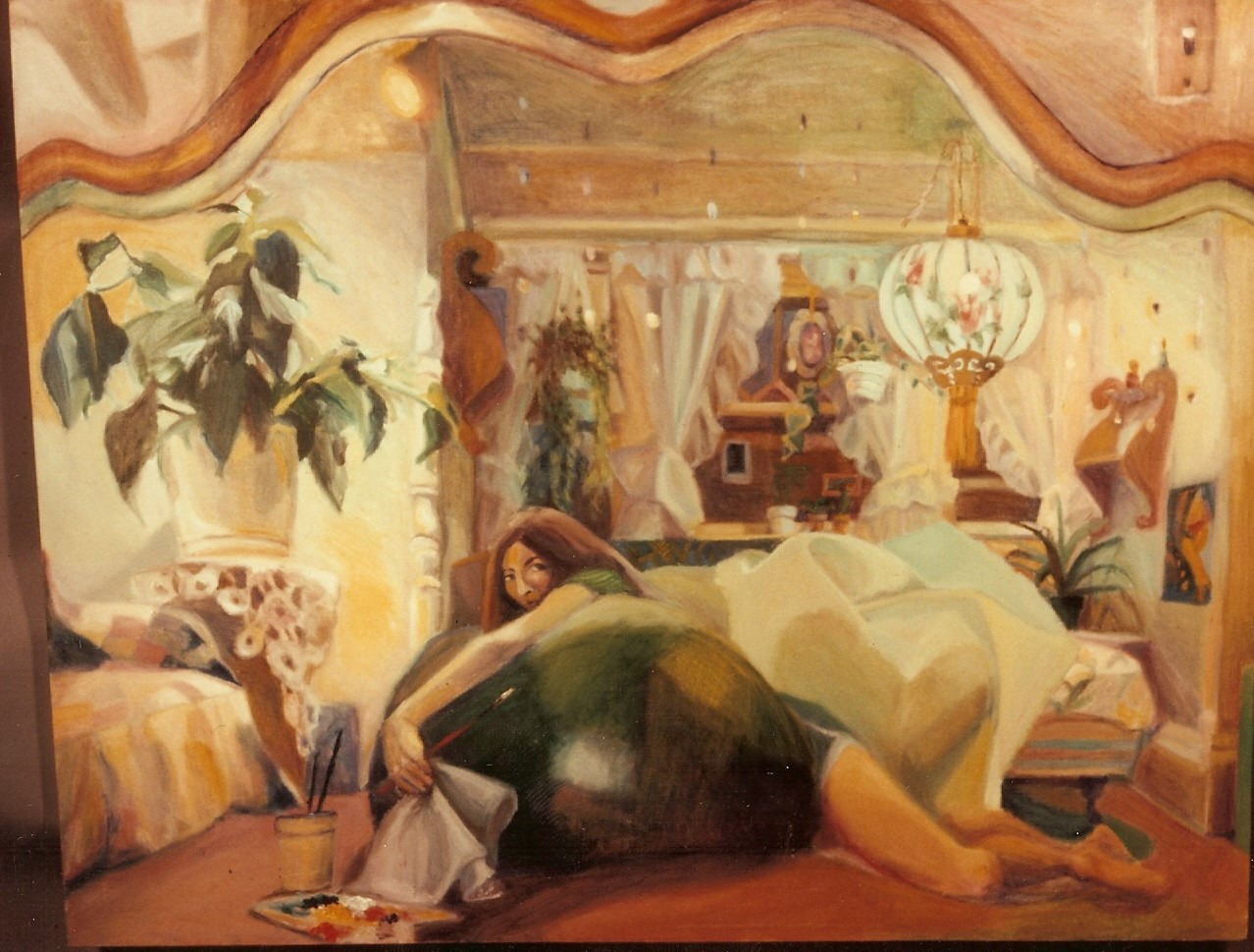Bonnie siracusa   bedroom self portrait oils on canvas 36 x 46 4000.00 spav87