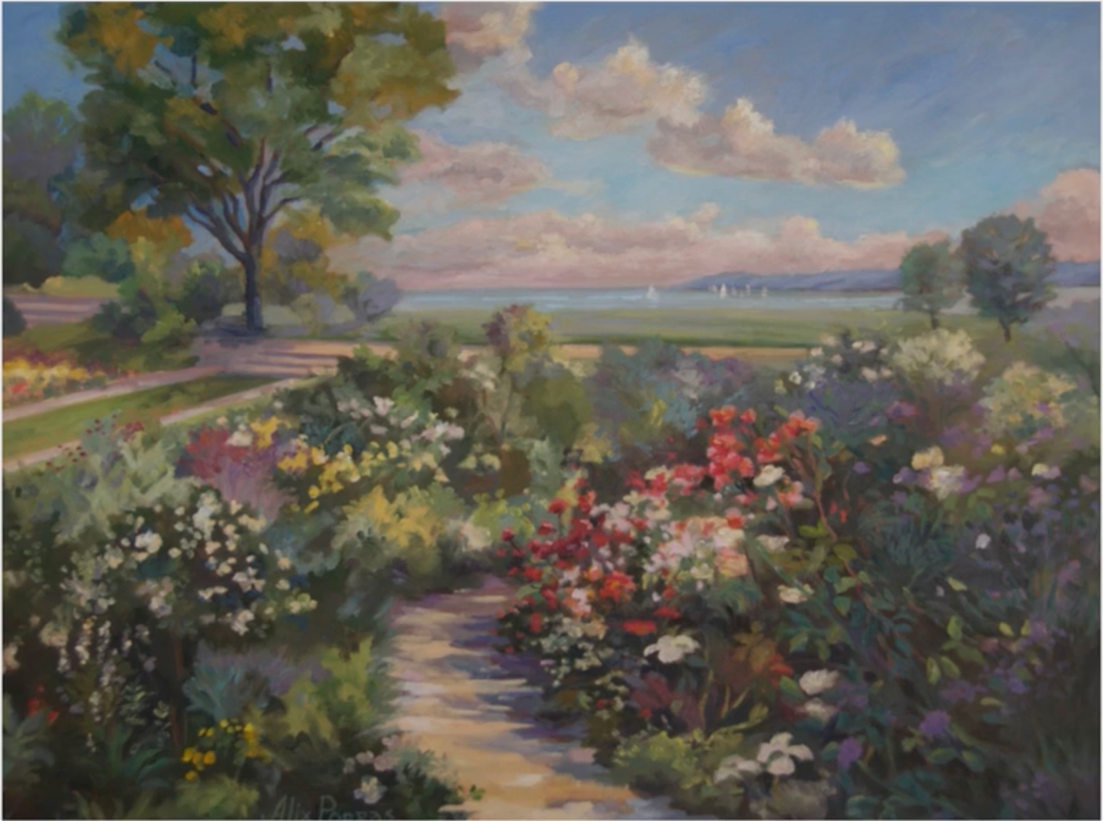 Garden path   36 22x36 22   2 500   original oil on canvas f8s1x3