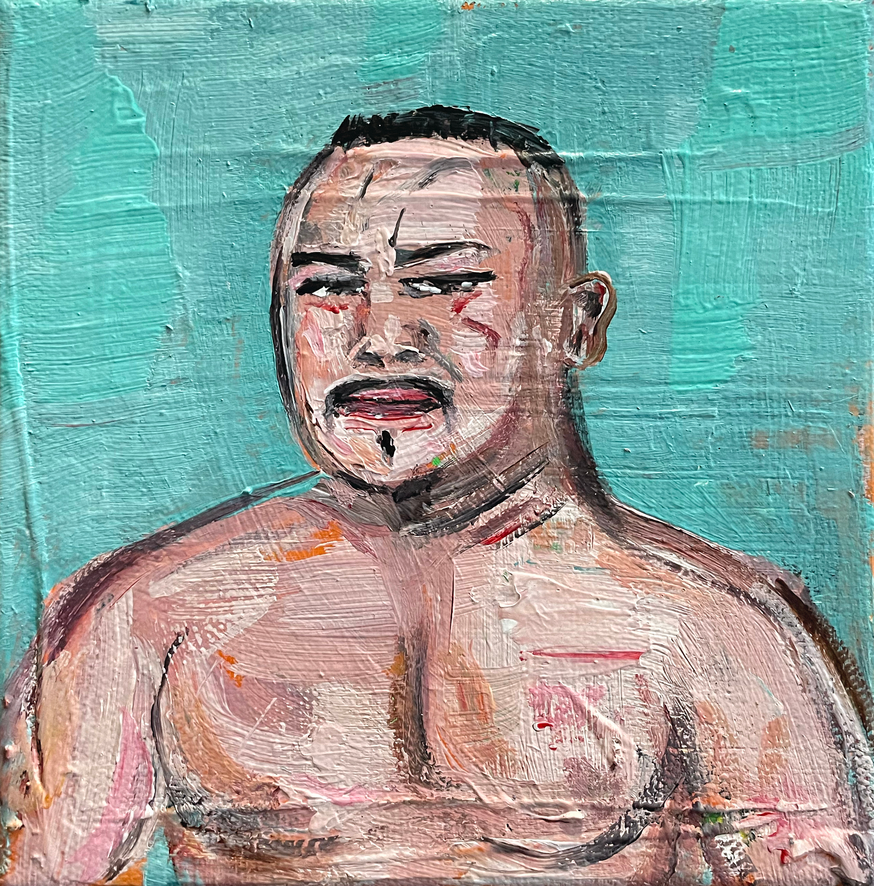Professor Toru Tanaka Acrylic On Canvas 6x6in Art | El Santos World