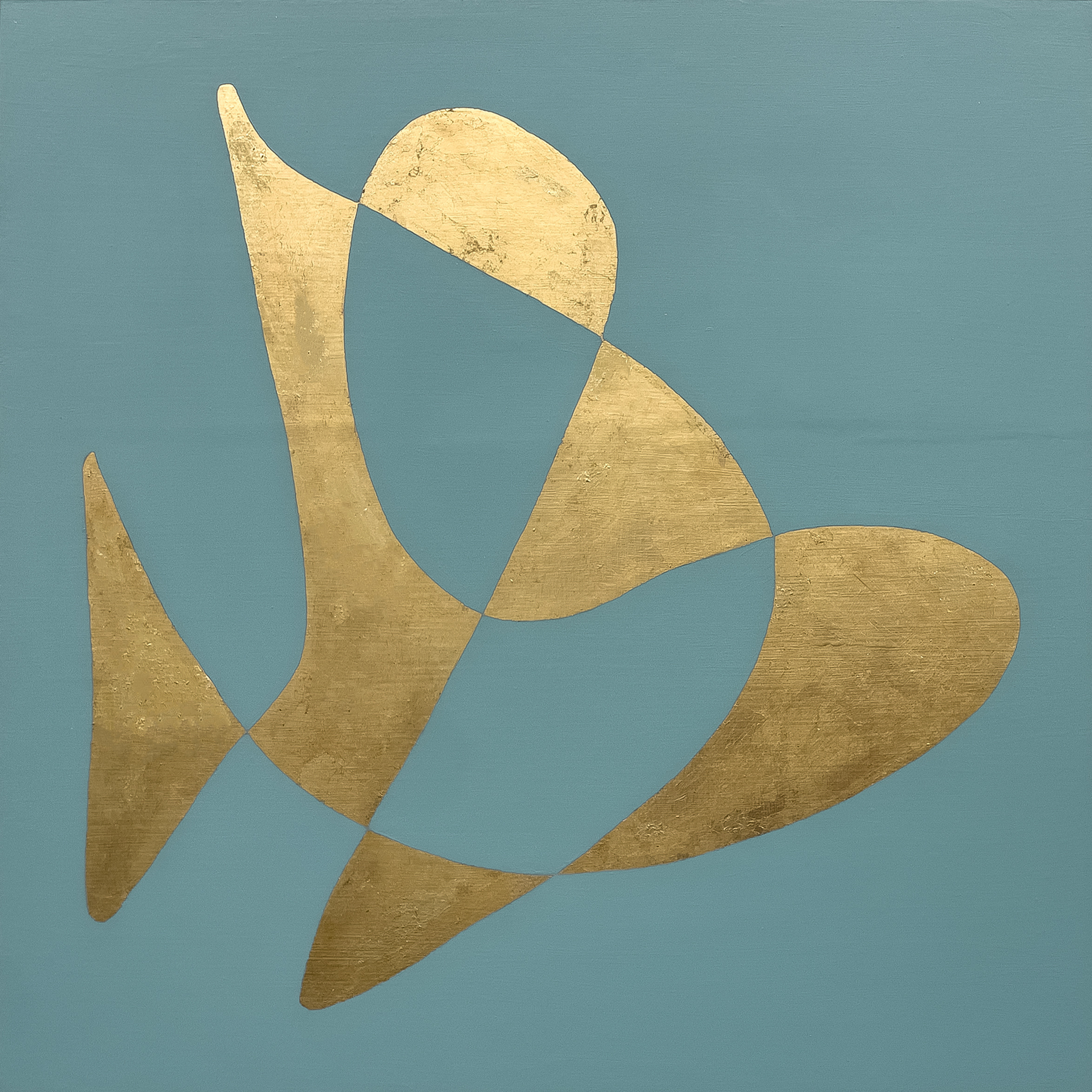 Kate wilson splish splash gilded acrylic painting on panel 18x18 inches 2023 crop yfefdw