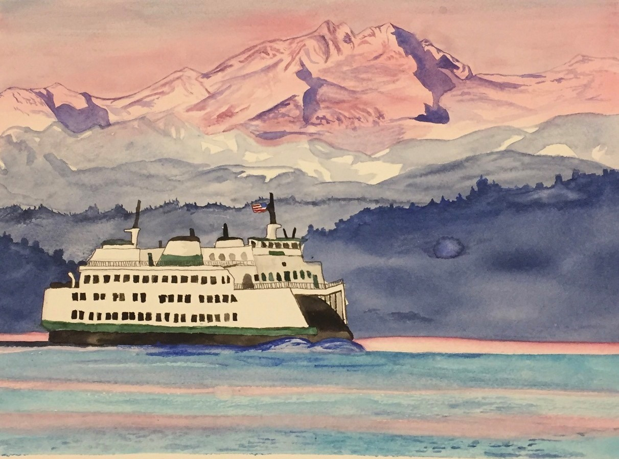 Watercolor ferry xvjk2q