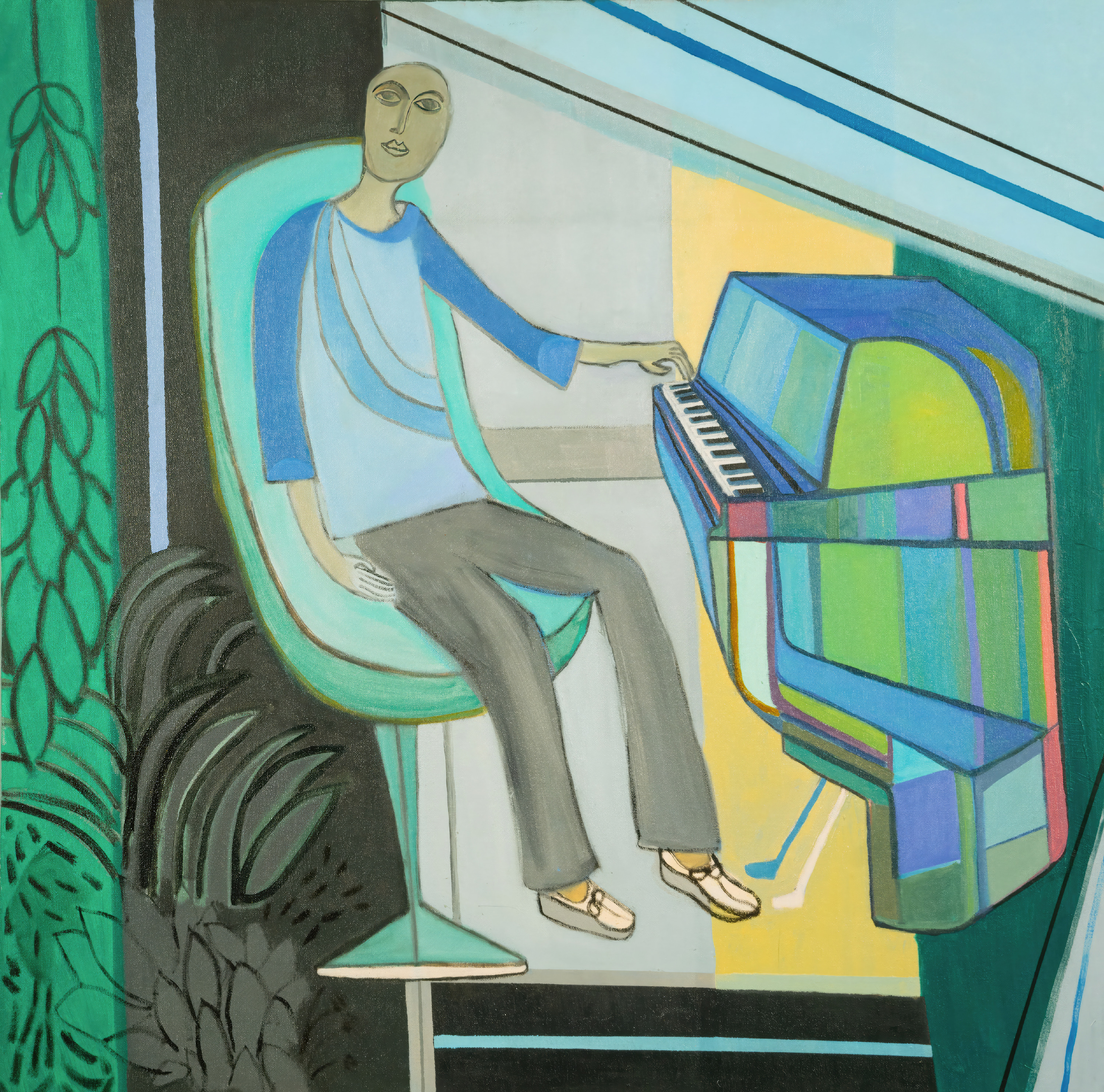 Piano man 2015 oil on canvas gigapixel standard scale 1 40x pchapi