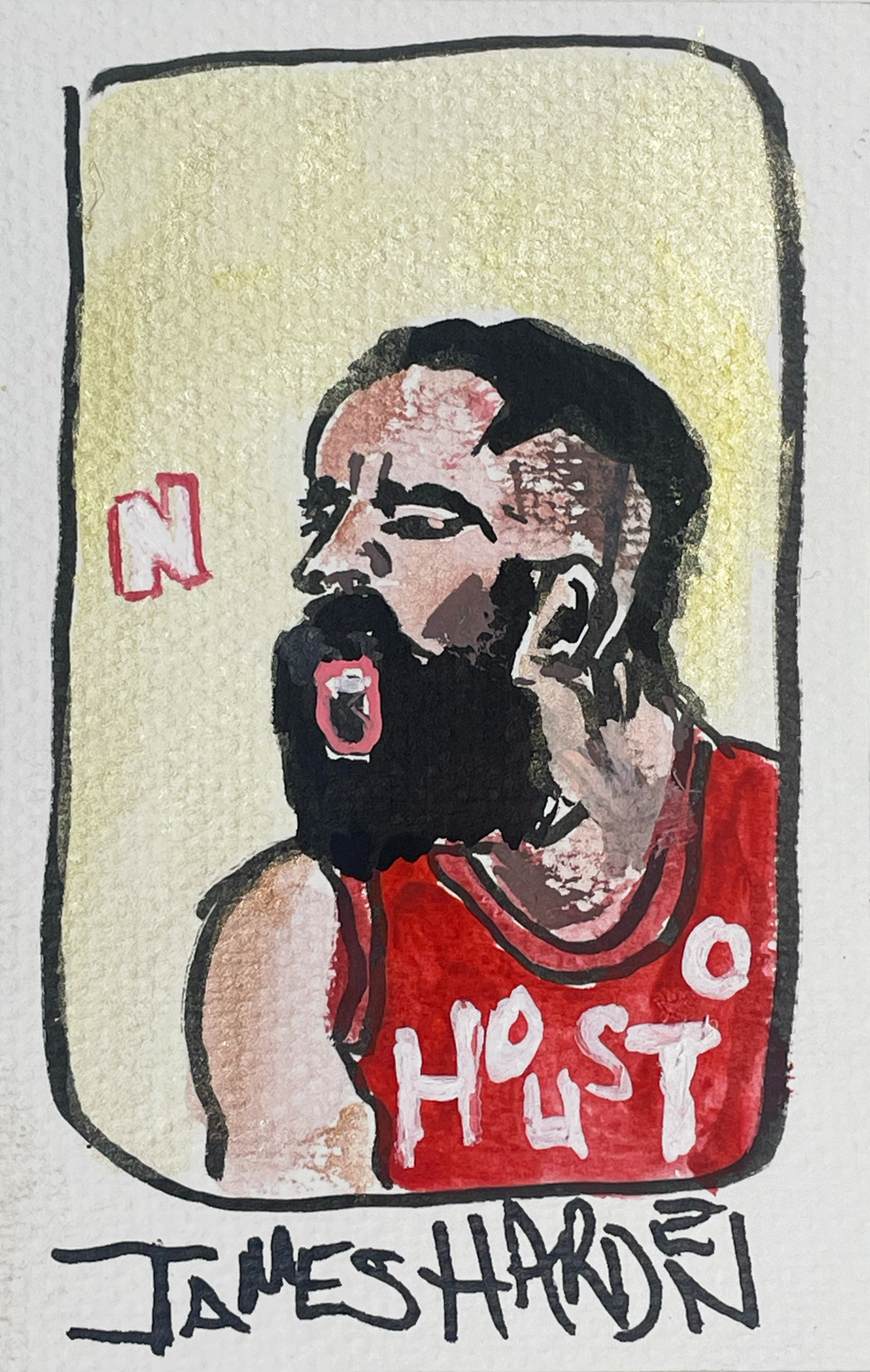 James Harden Watercolor And Ink On Paper Art El Santos World