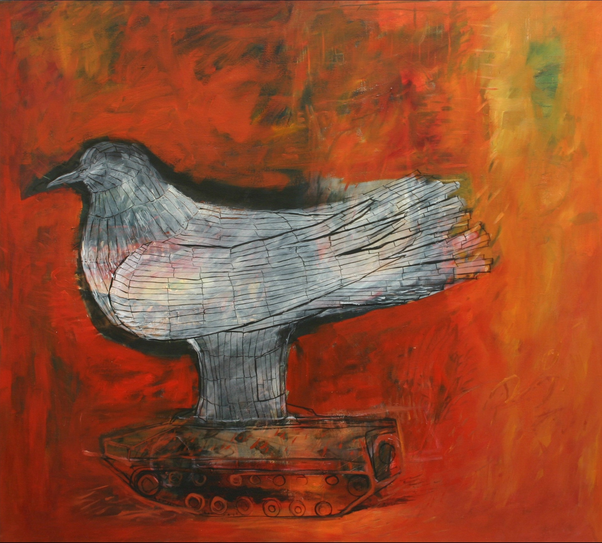 Geethanjana kudaligamage trojan bird 43x48 inches oil on canvas 2 fua7dc