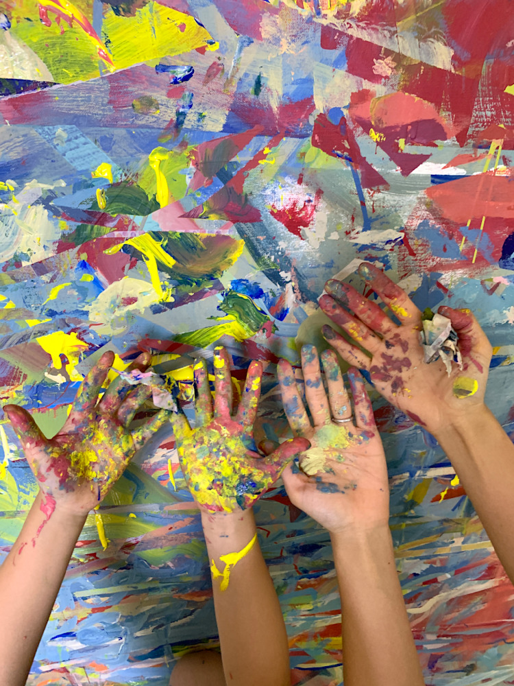 Hands after Painting with Masking Tapes