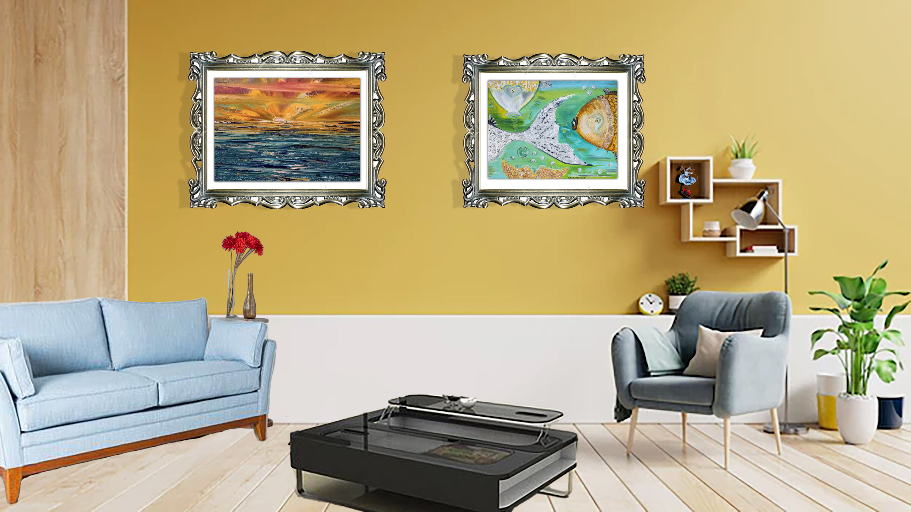 Living room 1with magic alice 2x and feder sculpt tiny wxa6ob