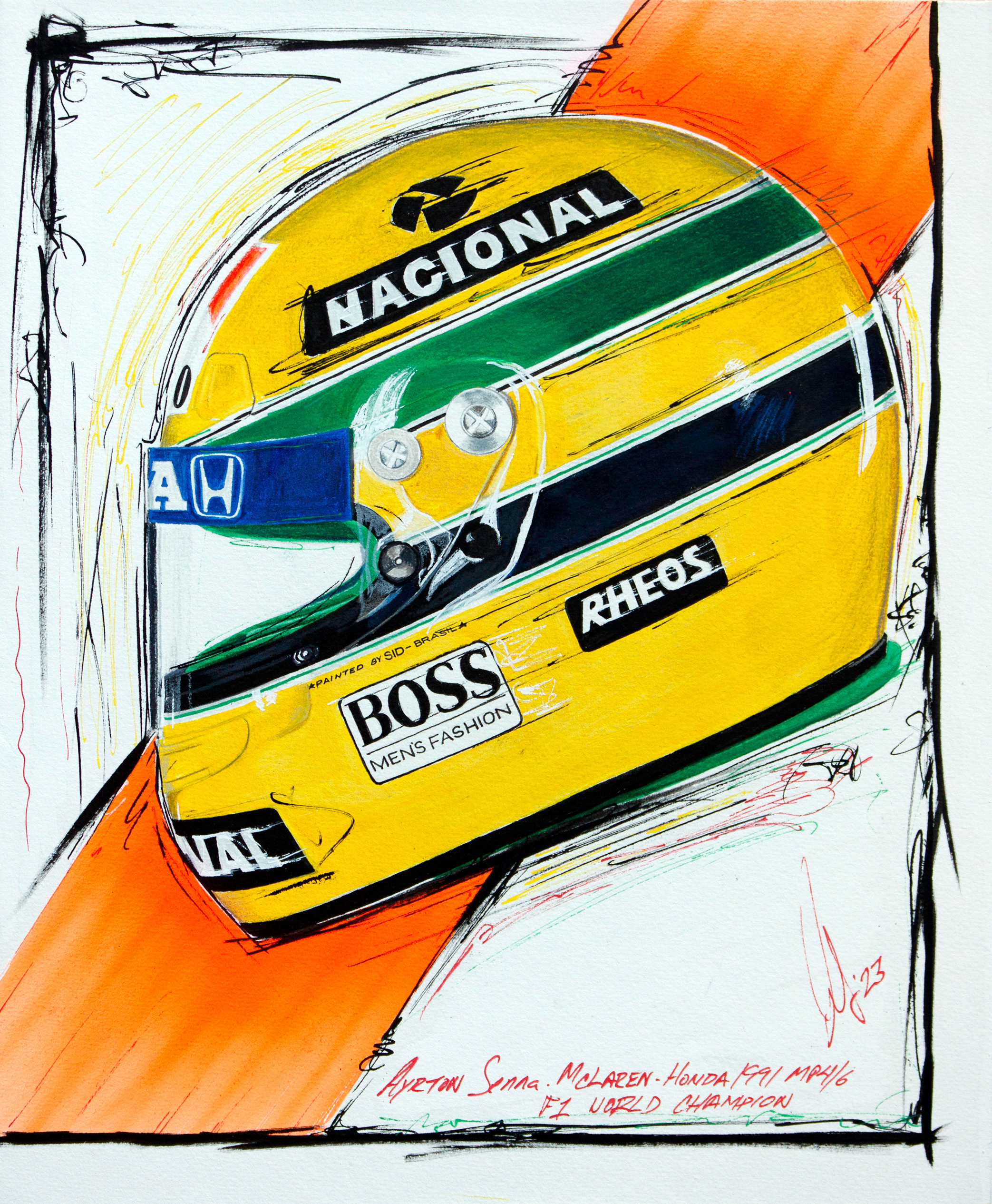 Ayrton Senna 1991 - Helmet Original