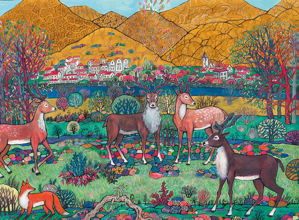 Royal grace 4 deer oi 2134. o 30in x 22in 2700 . a2fsnz