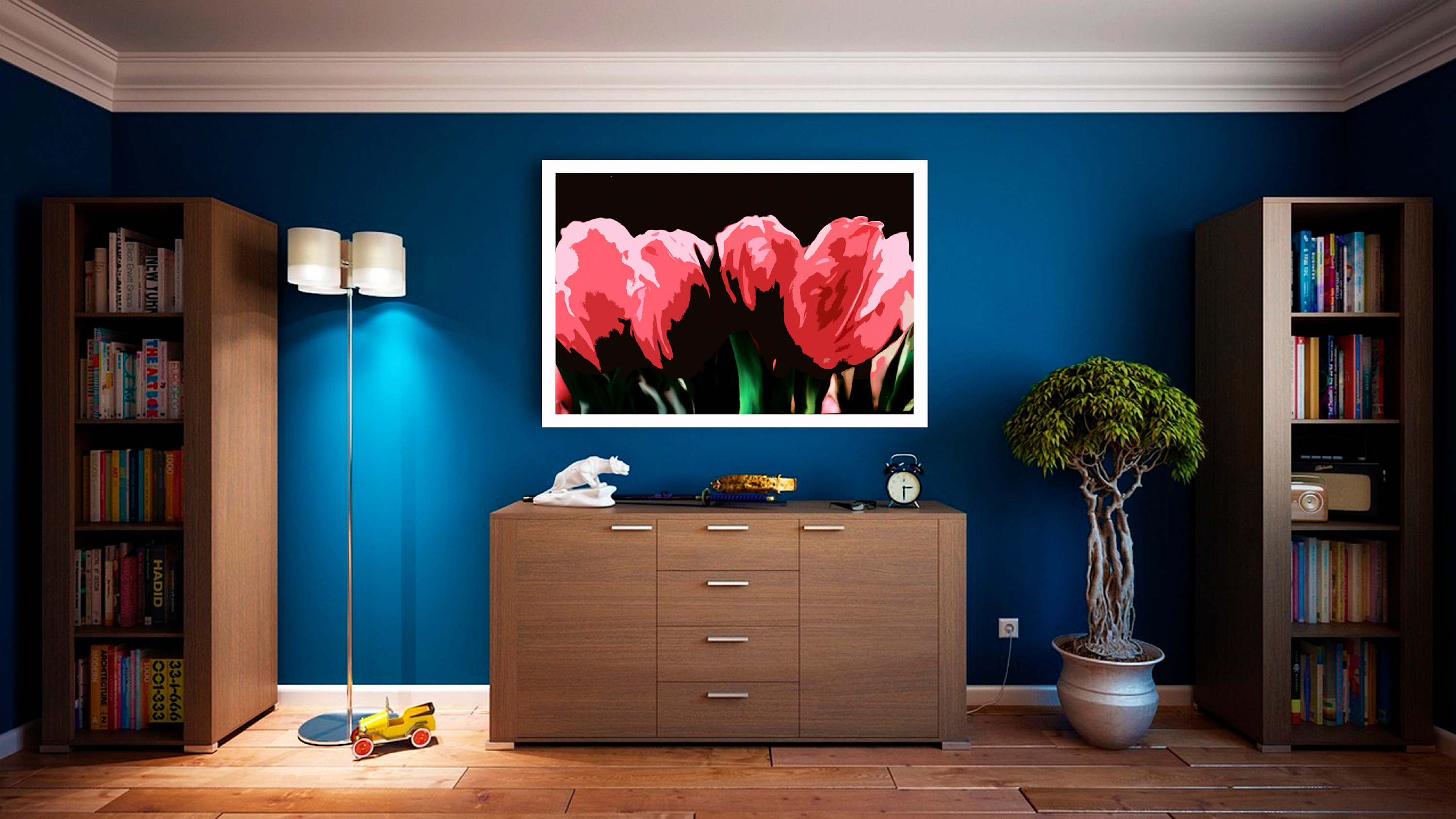 
        <div class='title'>
          blueWall Tulips hprwbl
        </div>
       