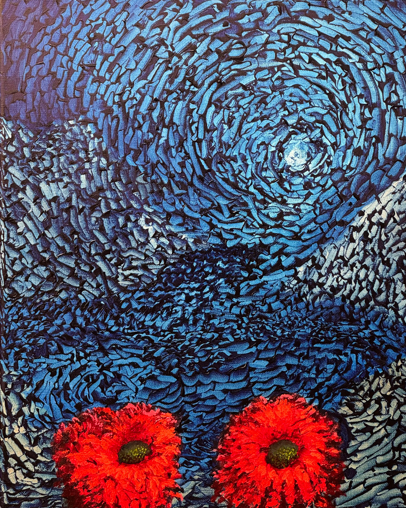 Midnight winter bloom 16x20  1750 kdntpx