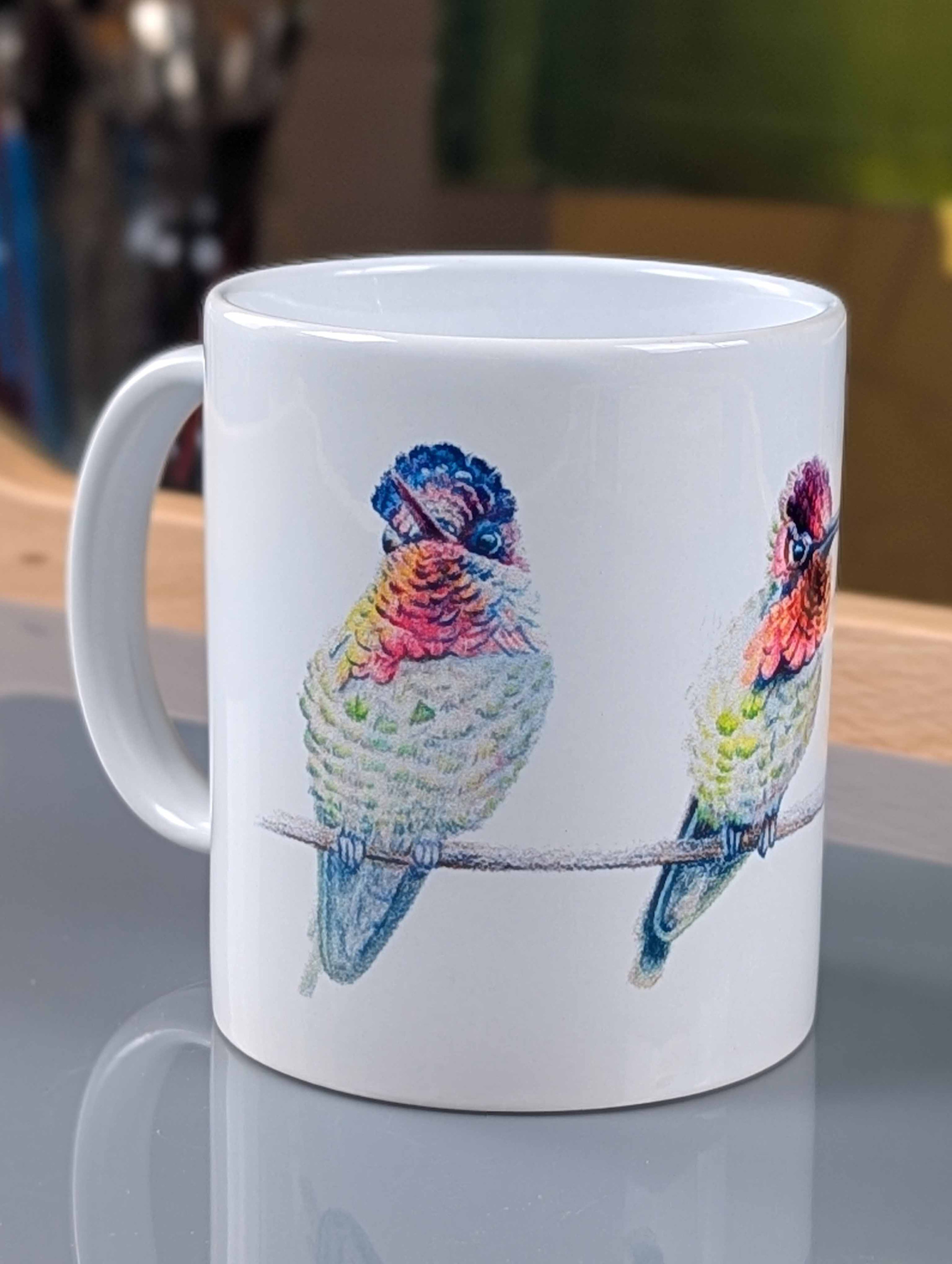 Back view of Anna's Hummingbird Mug – Perch Perfect