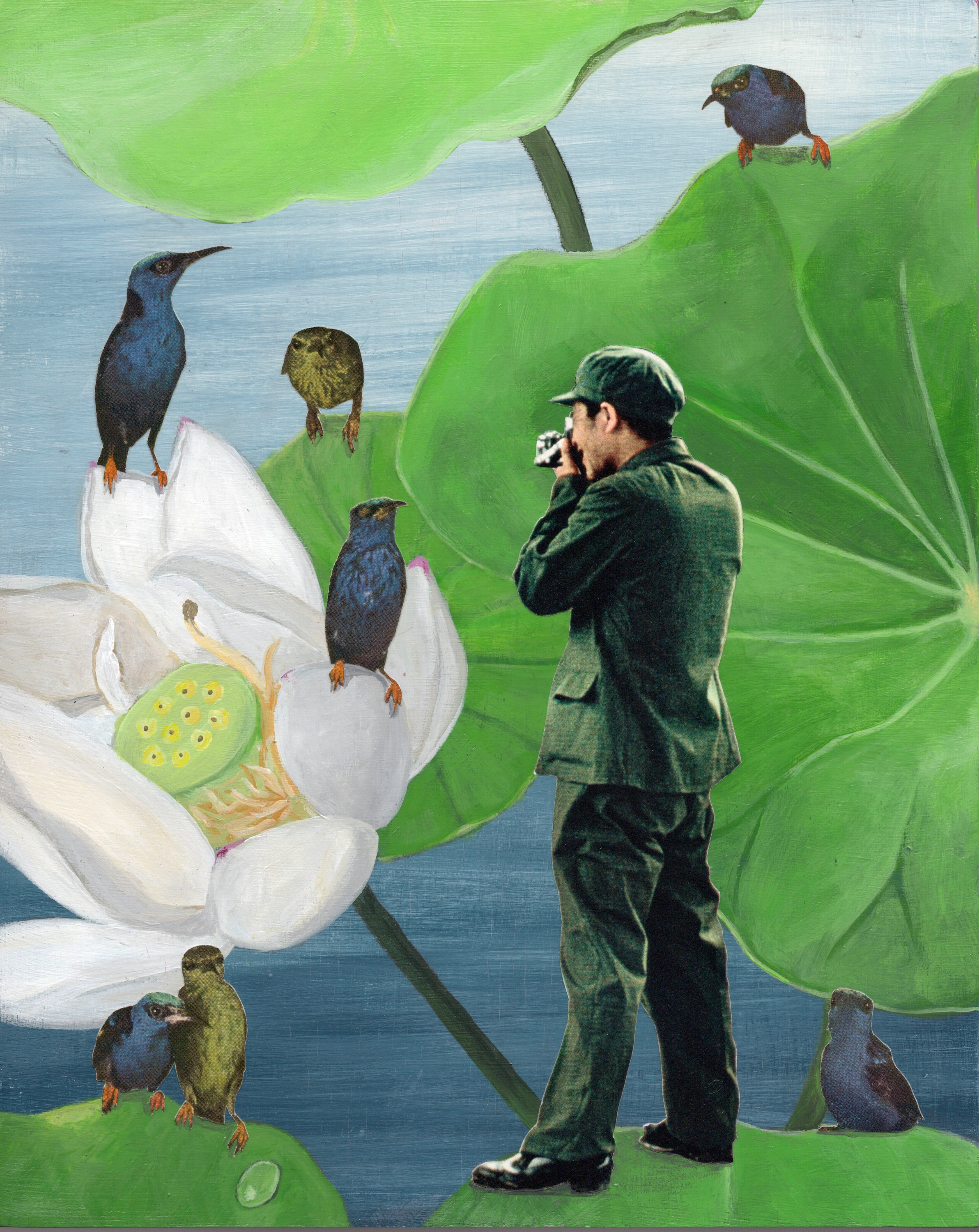 Thompson birdwatching 8x10 mixedmediacollage 2025 md bhh0dg