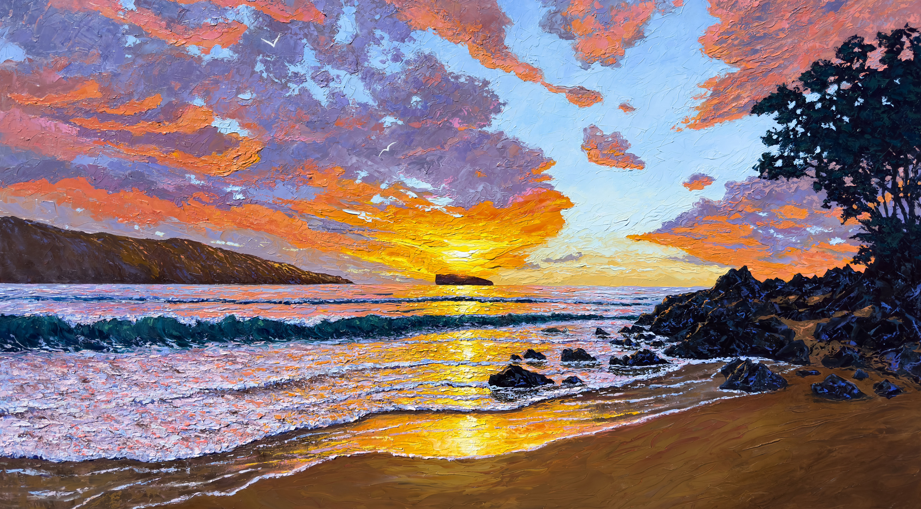 
        <div class='title'>
          Romantic Sunset at Little Beach
        </div>
       