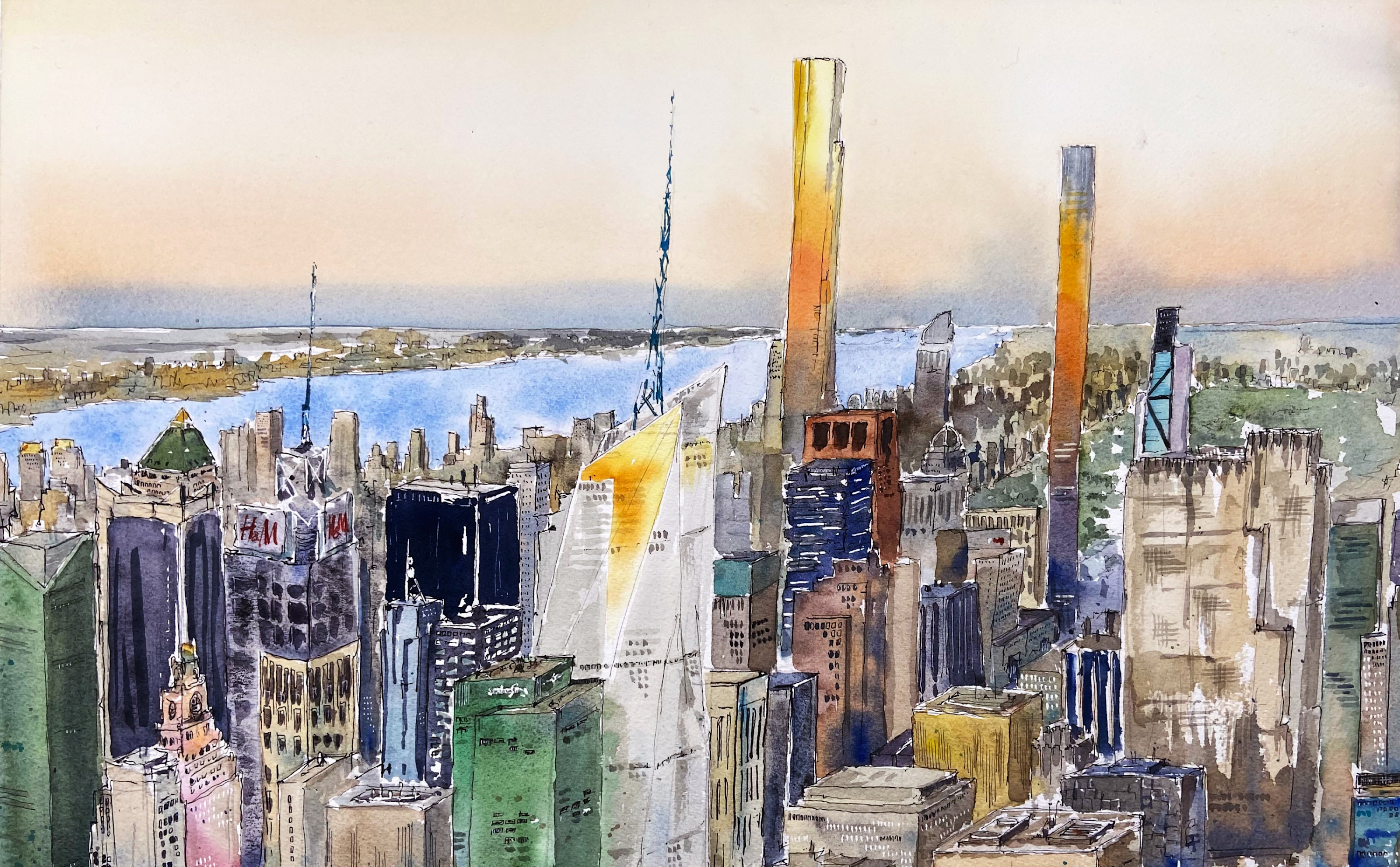 
        <div class='title'>
          Midtown Manhattan Sunset
        </div>
       