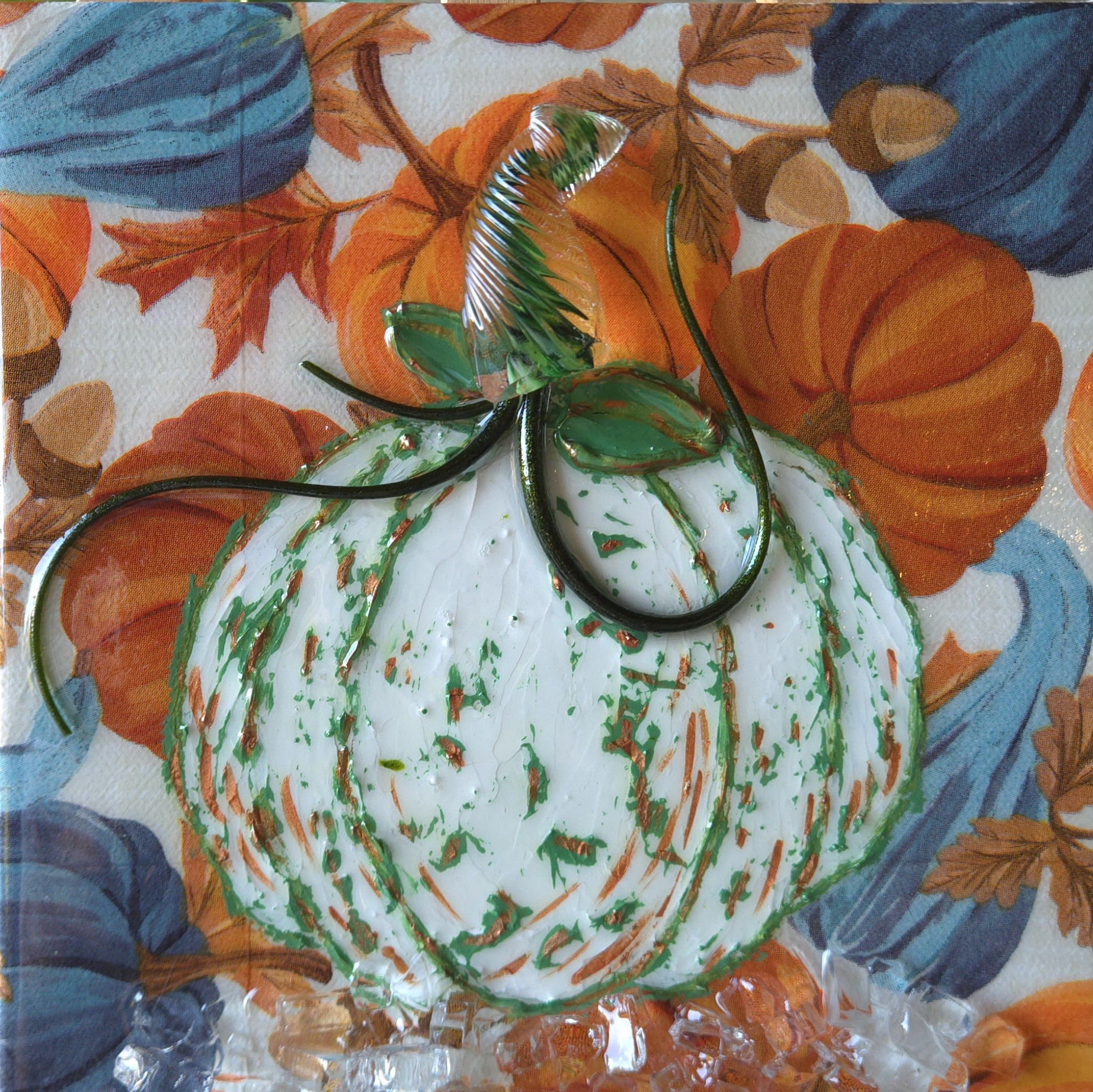 Autumns ghost pumpkin 8x8 90 fall o7dbsl