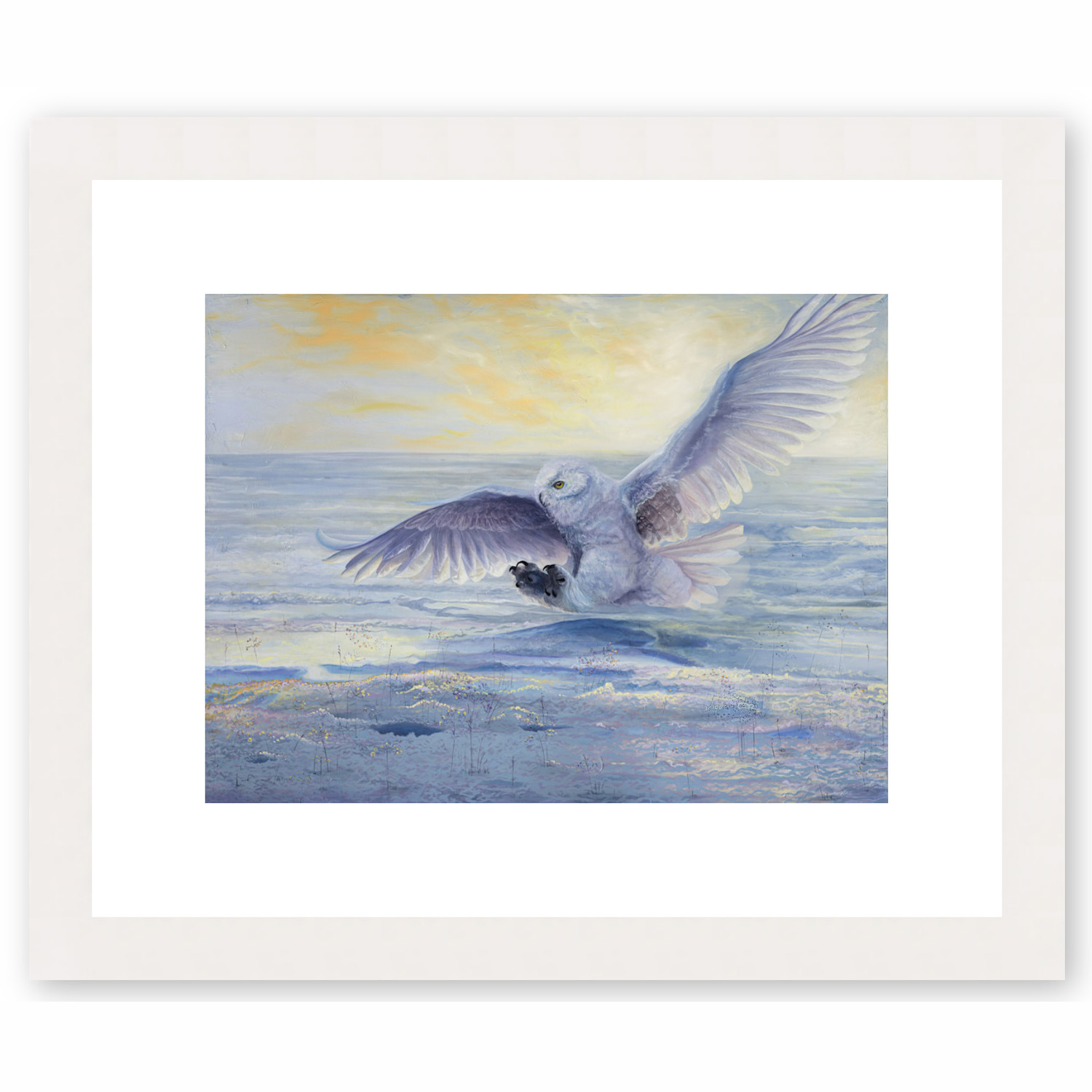 Snowy owl limited edition art print silent breath of pursuit allison richter aobfrr