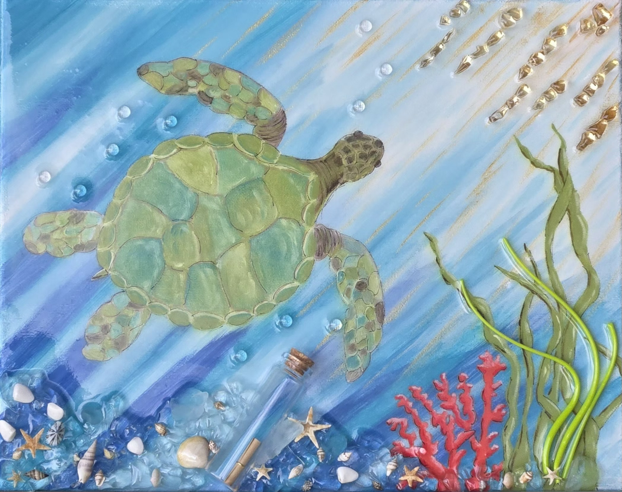 Message in a bottle 11x14 165 coastal bq55un