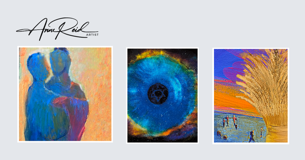 Three coordinating Ruth and Israel prints displayed together as a soft contemporary triptych