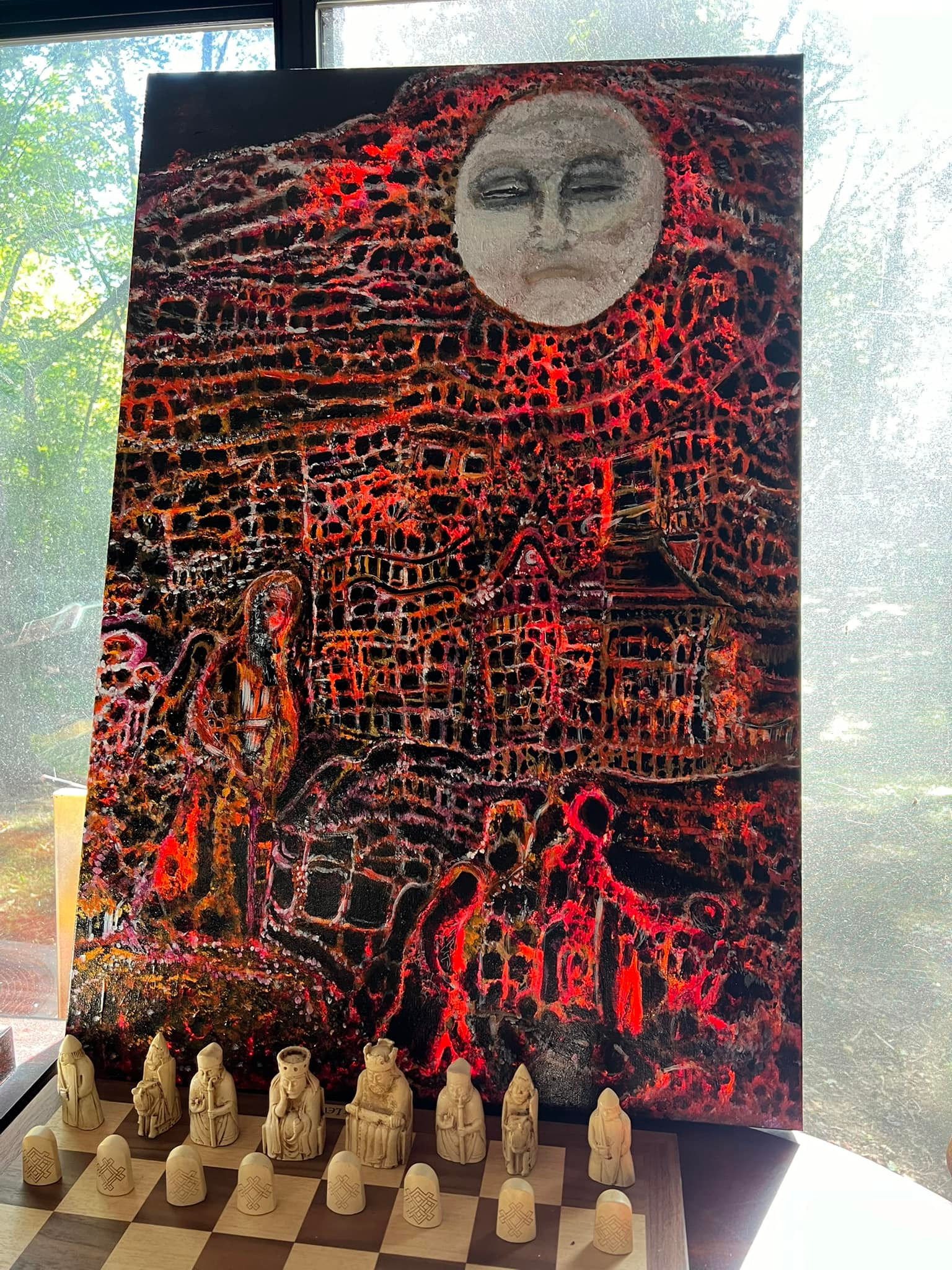 Stagedfatherluna glowing from behind is0wdn