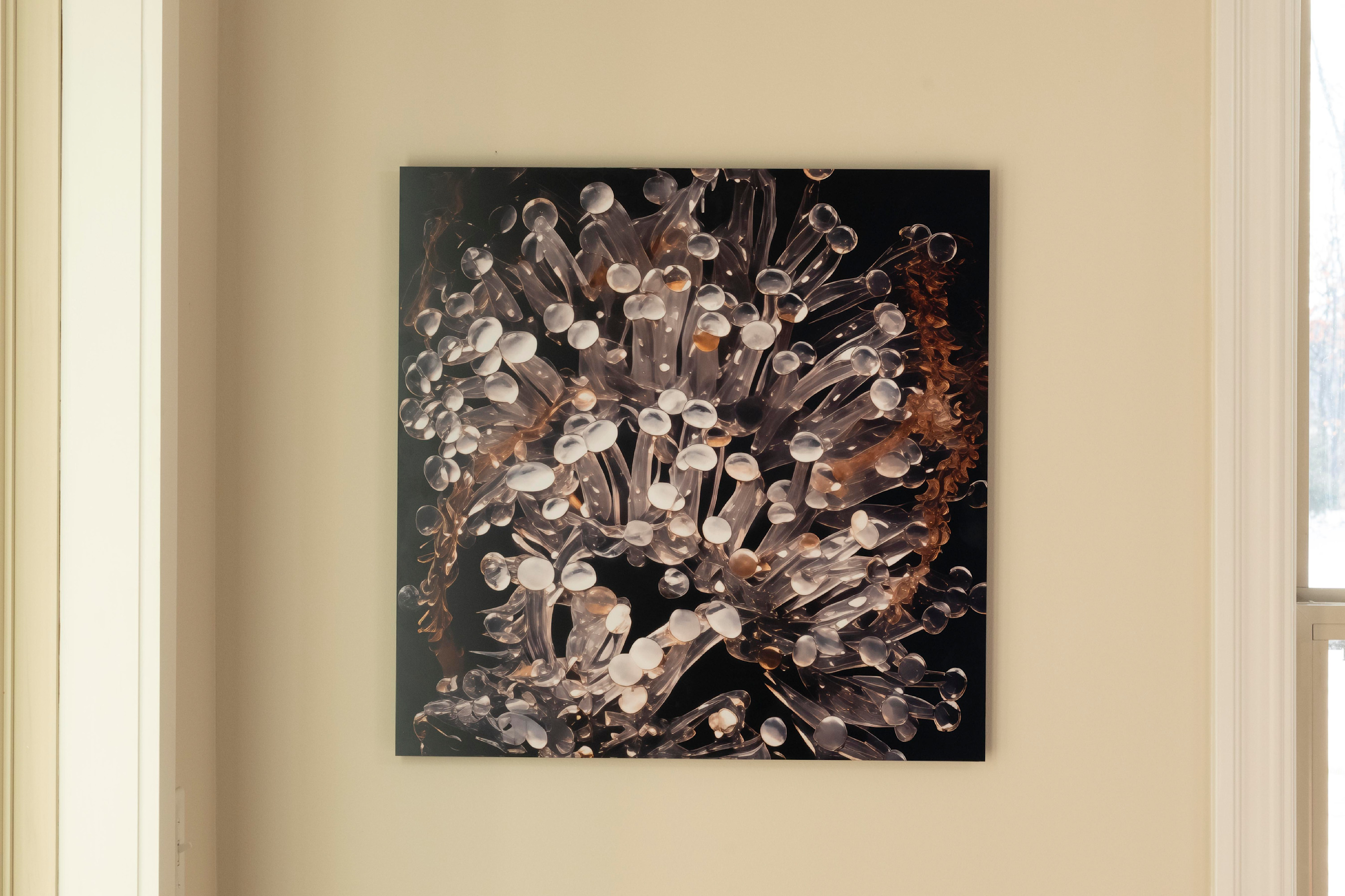 Exhibit mount satin on wall