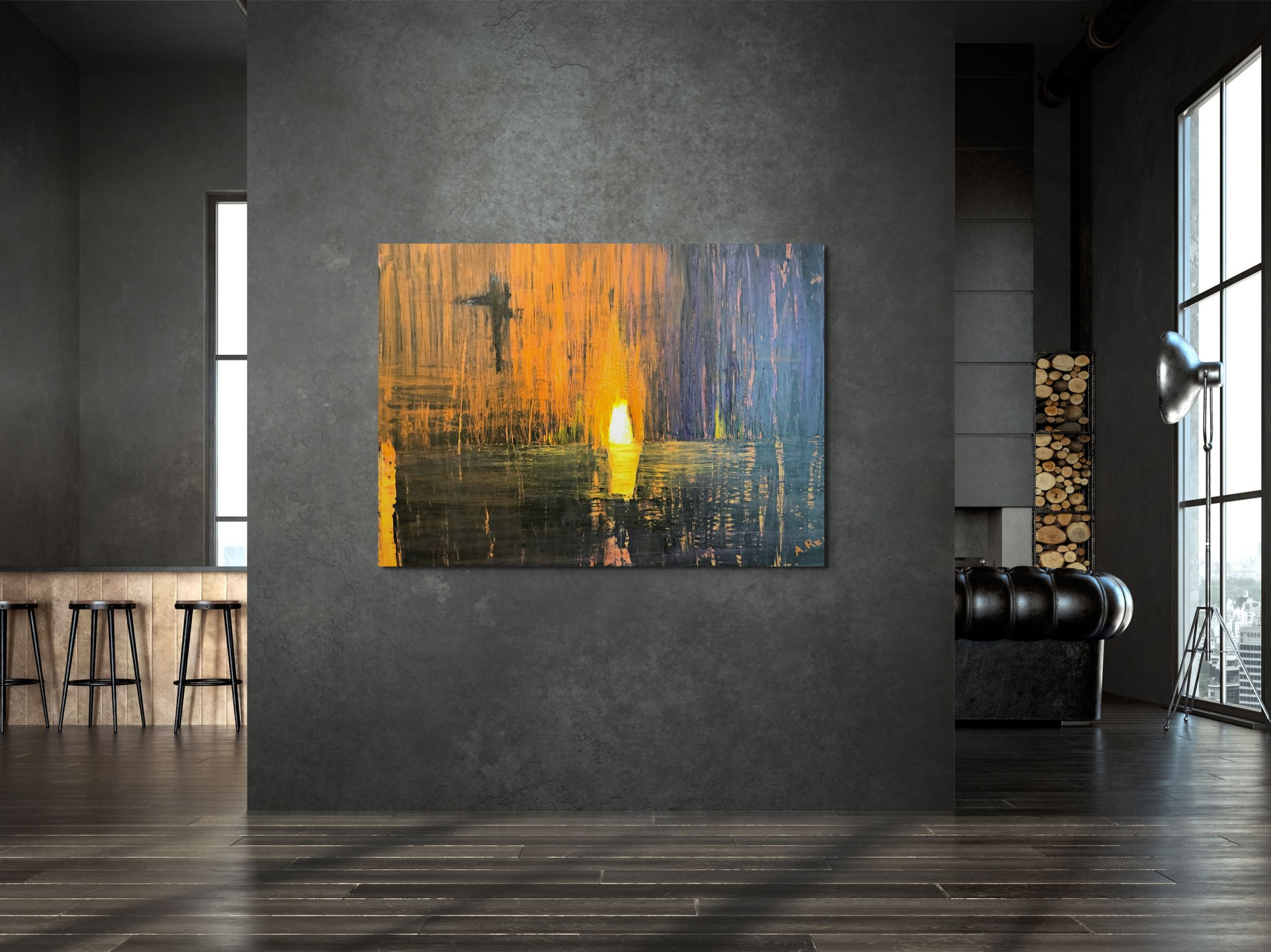 Presence fine art print by Anne Reid Artist in a quiet modern studio setting