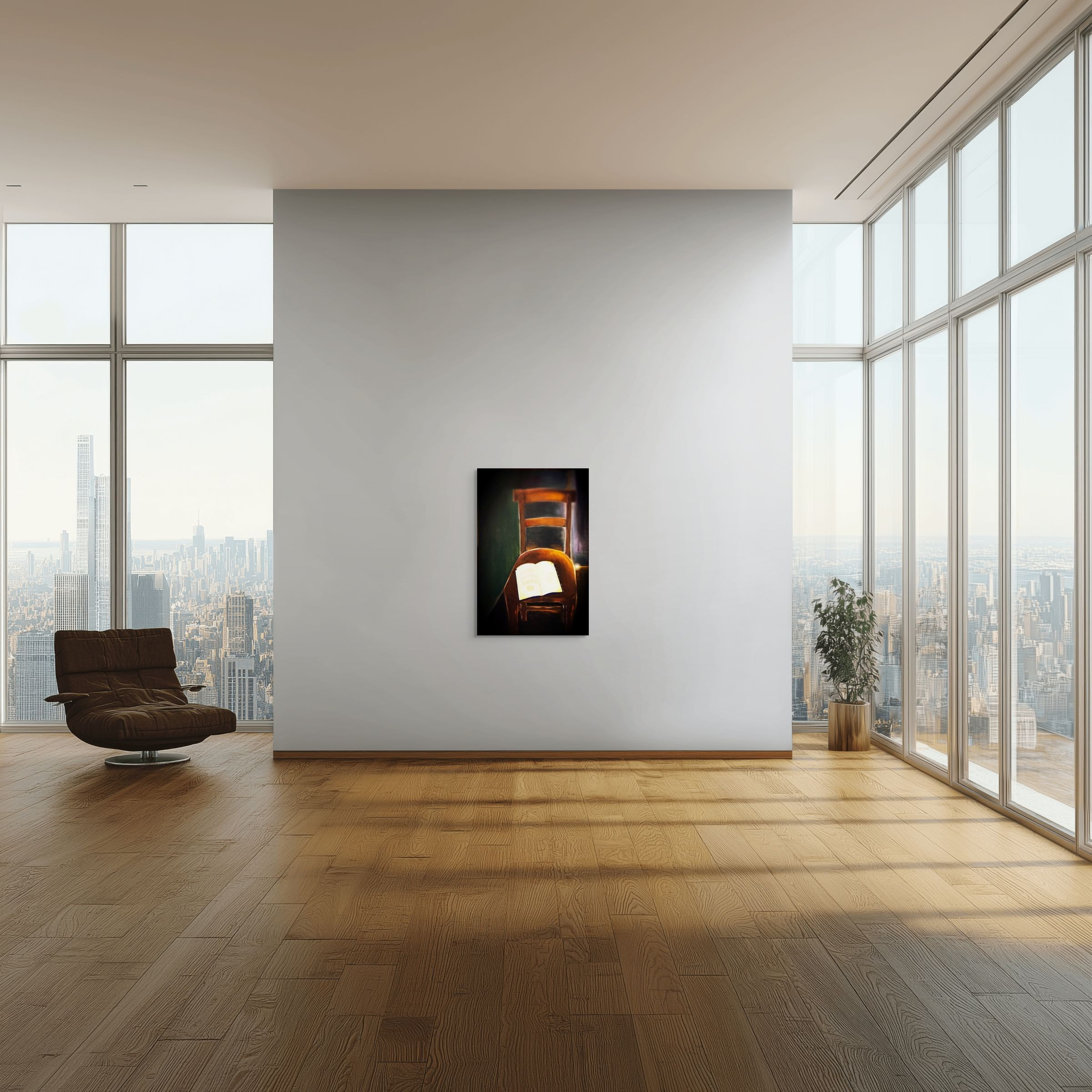 Evan Roberts Sat Here 2 fine art print by Anne Reid Artist shown in a modern interior setting