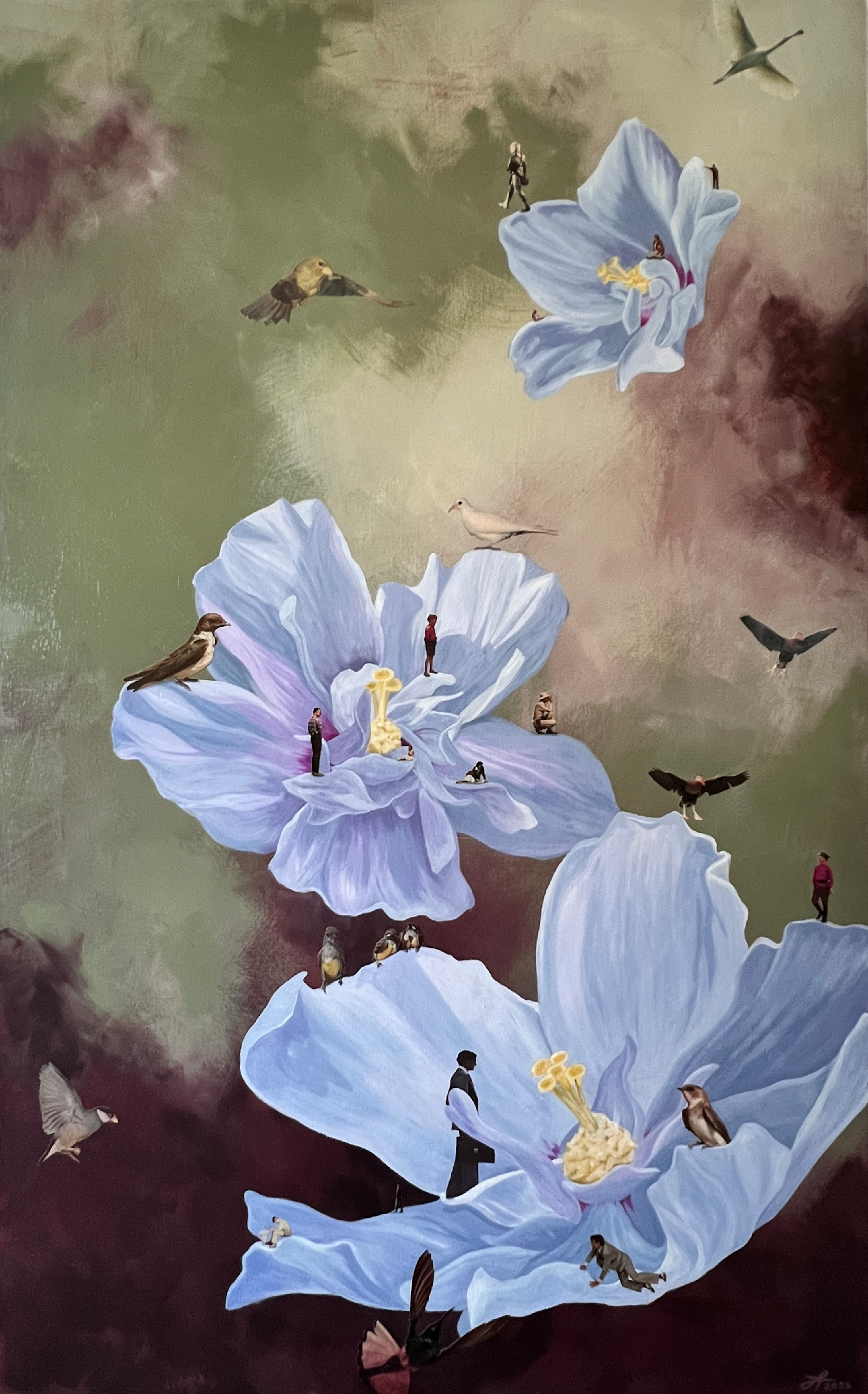 Bluehibiscusstepoff 30x48 mixedmediacollage 2026 qw3snc