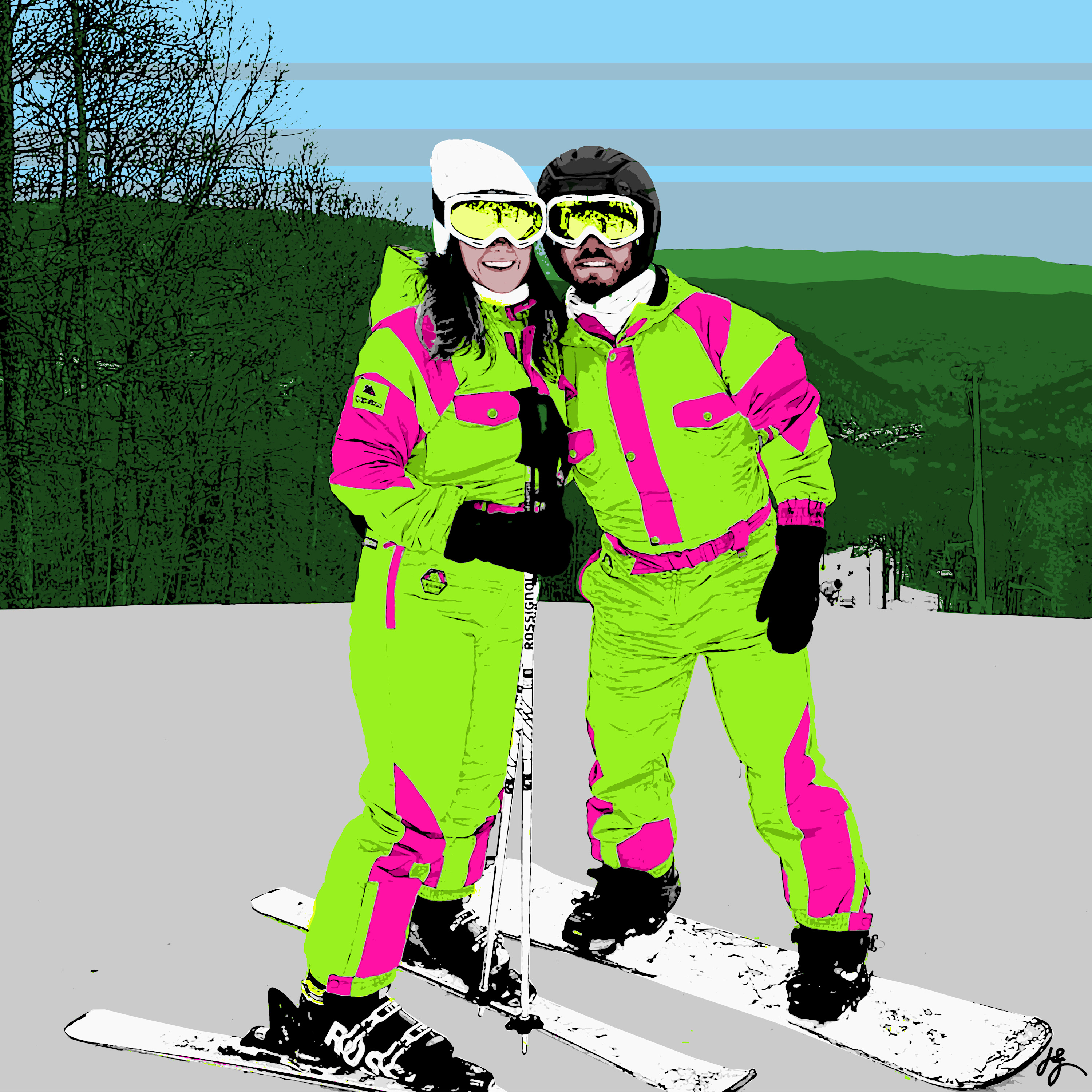 Jon savage snow ski couple 18x18 2022 z0va7e