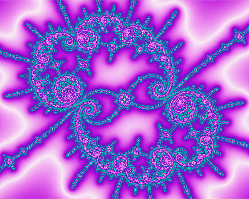 Escape-time fractal render showing the variety possible with different equations