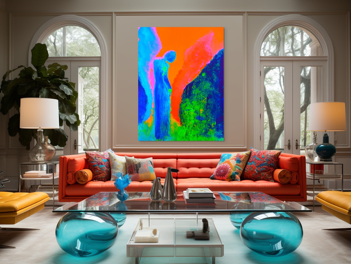 BOHO wall art by Anne Reid Artist shown in a layered contemporary interior.