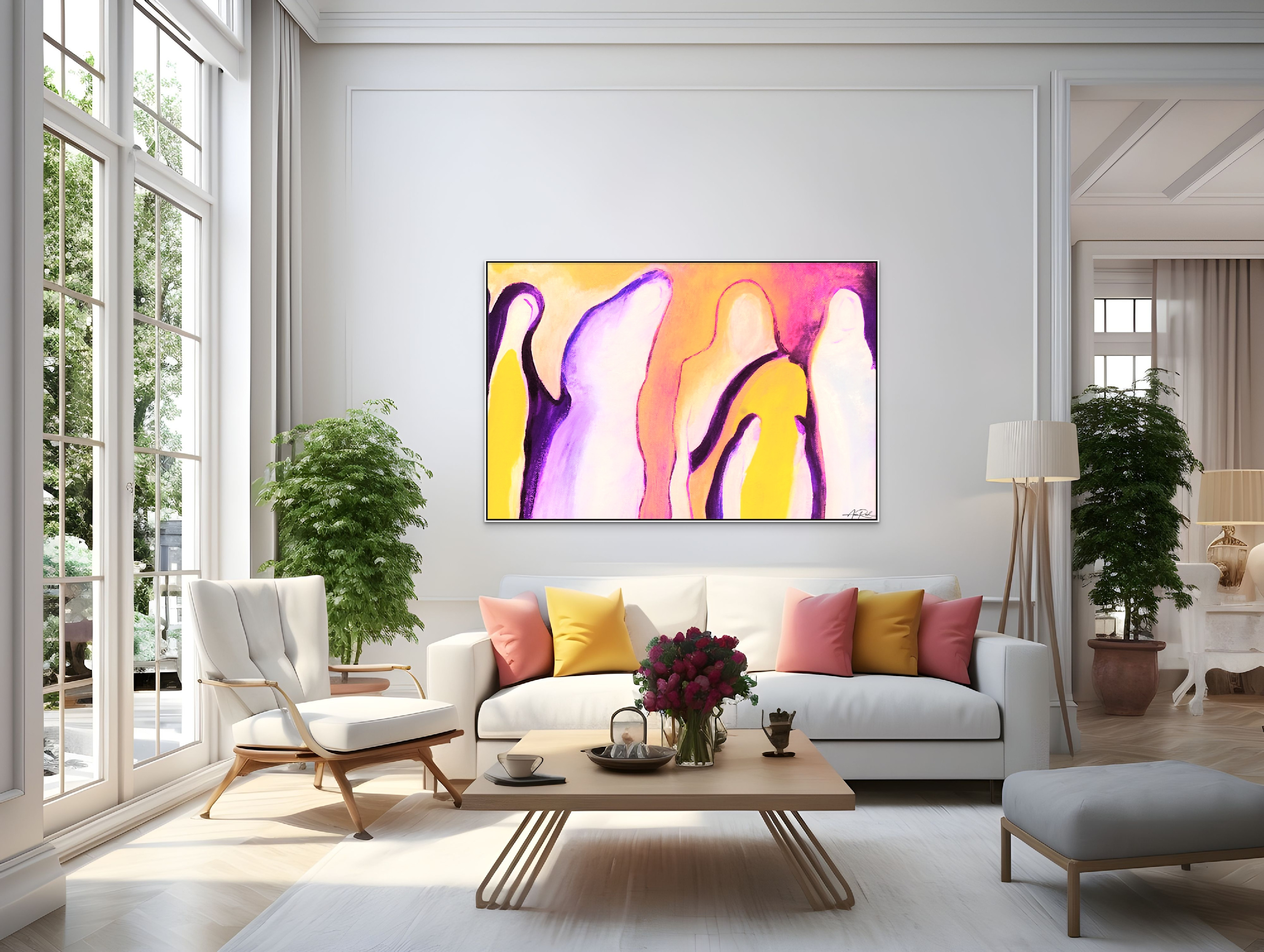 Great Cloud of Witnesses 2, print shown in a bright living room setting.