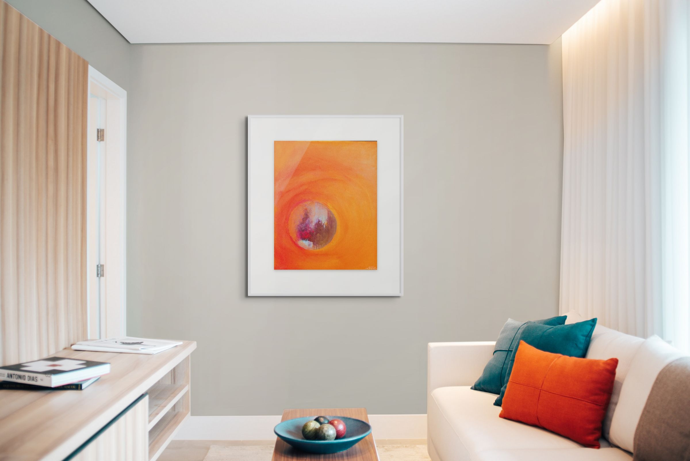 Altar 7, print shown in a living room setting.